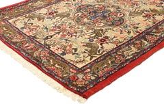 Vintage Persian Bijar Scatter Rug with Animals and Hunting Scene