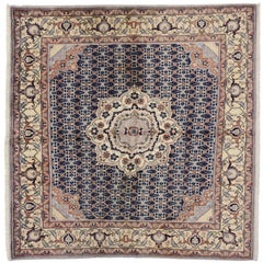 Vintage Persian Bijar Square Rug with Traditional Style