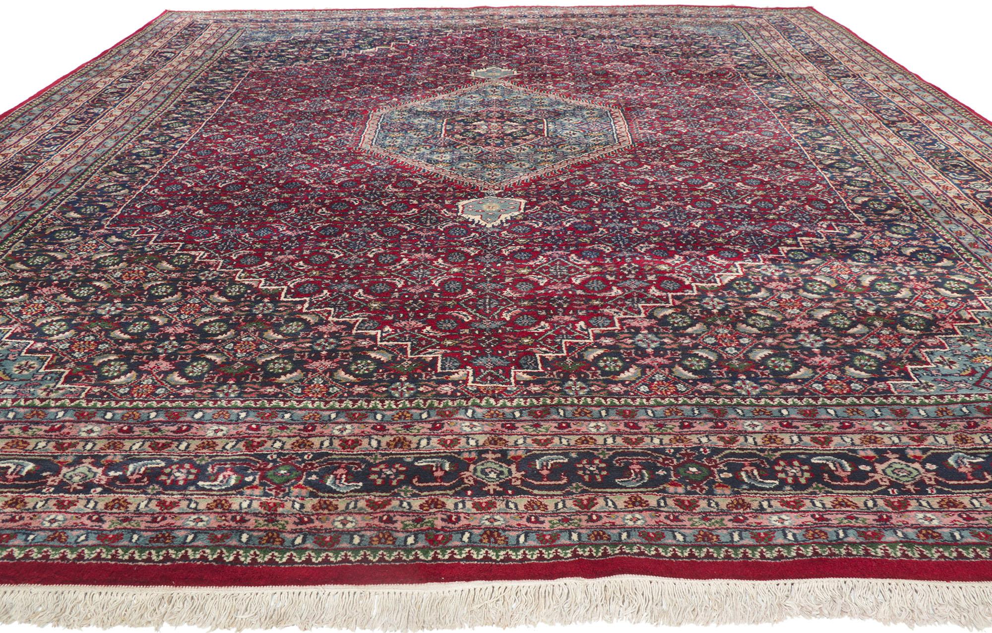 Malayer Vintage Persian Bijar Style Indian Rug with Herati Design For Sale