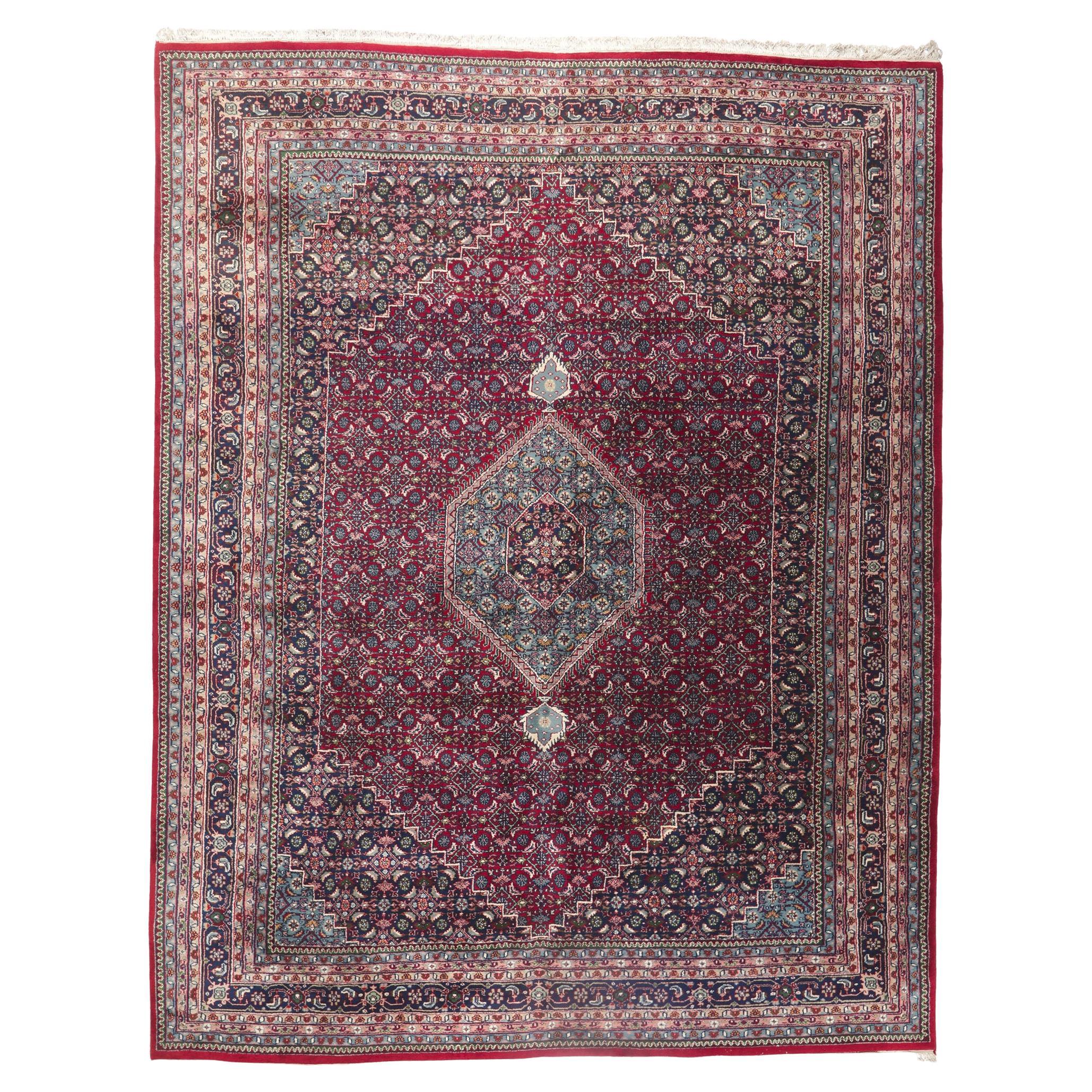 Indischer Teppich im persischen Bijar-Stil mit Herati-Design, Persisch im Angebot