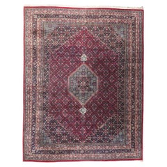 Vintage Persian Bijar Style Indian Rug with Herati Design