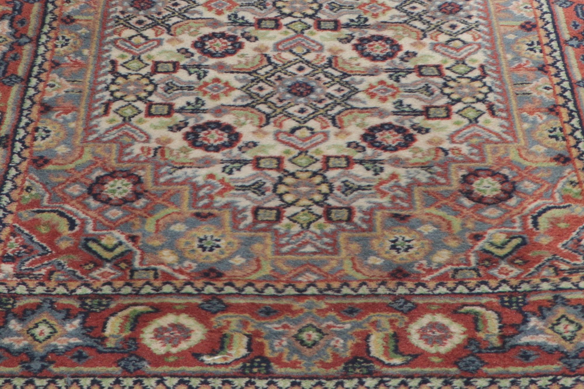 20th Century Vintage Persian Bijar Style Indian Runner with Herati Design For Sale