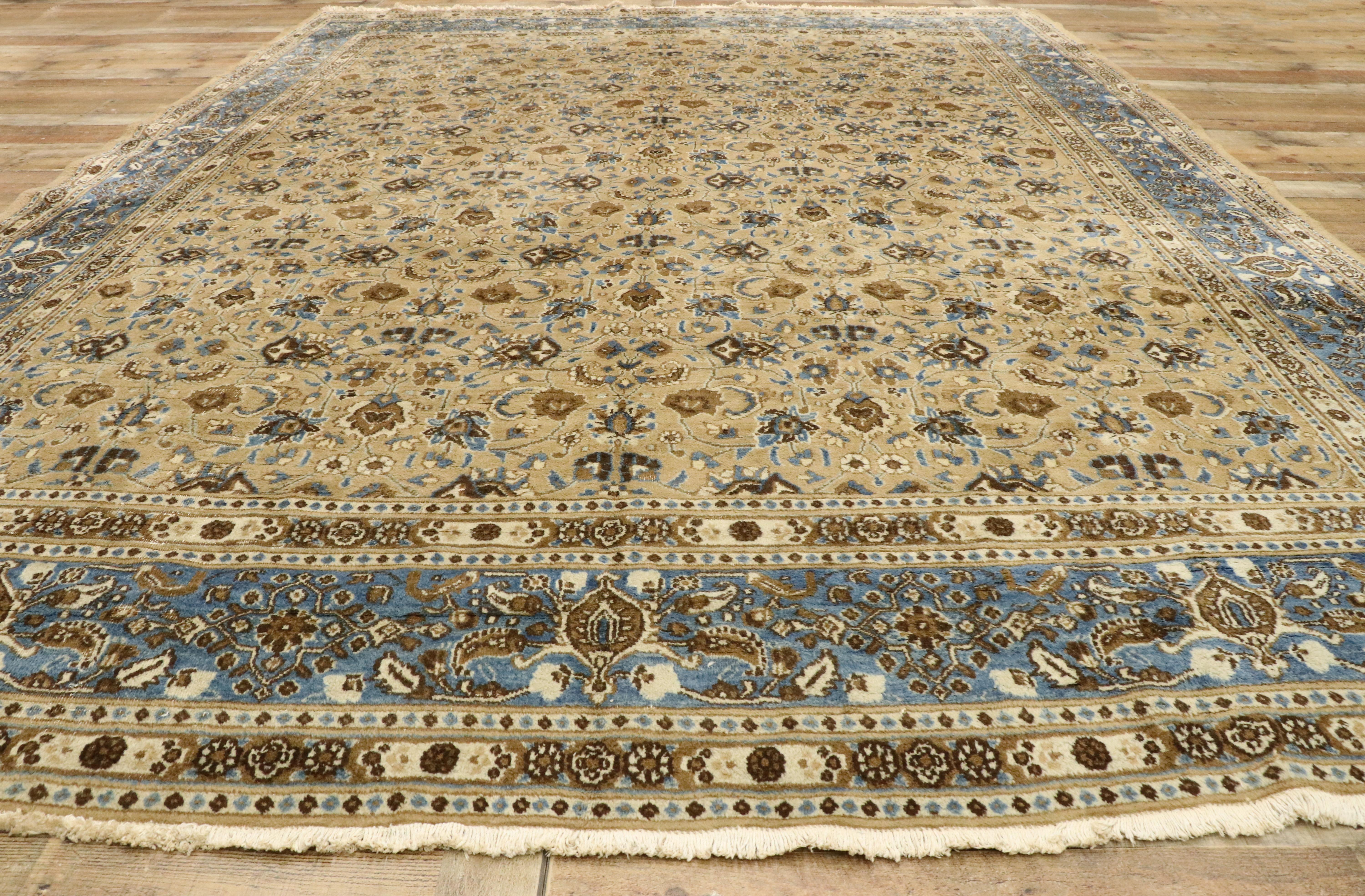 Vintage Persian Birjand Area Rug with Traditional Style In Good Condition In Dallas, TX