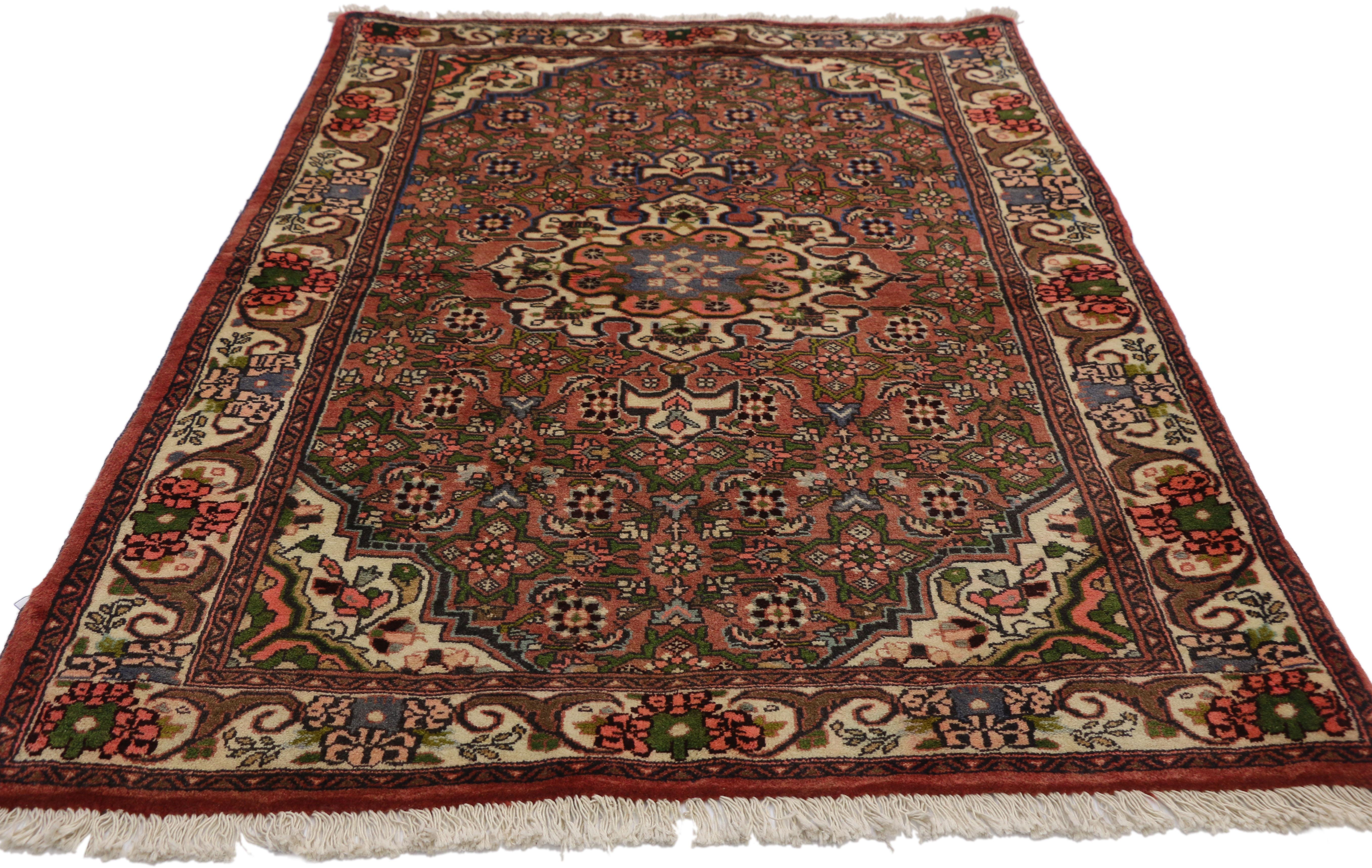 Hand-Knotted Vintage Persian Borchelou Hamadan Rug, Entry or Foyer Rug For Sale