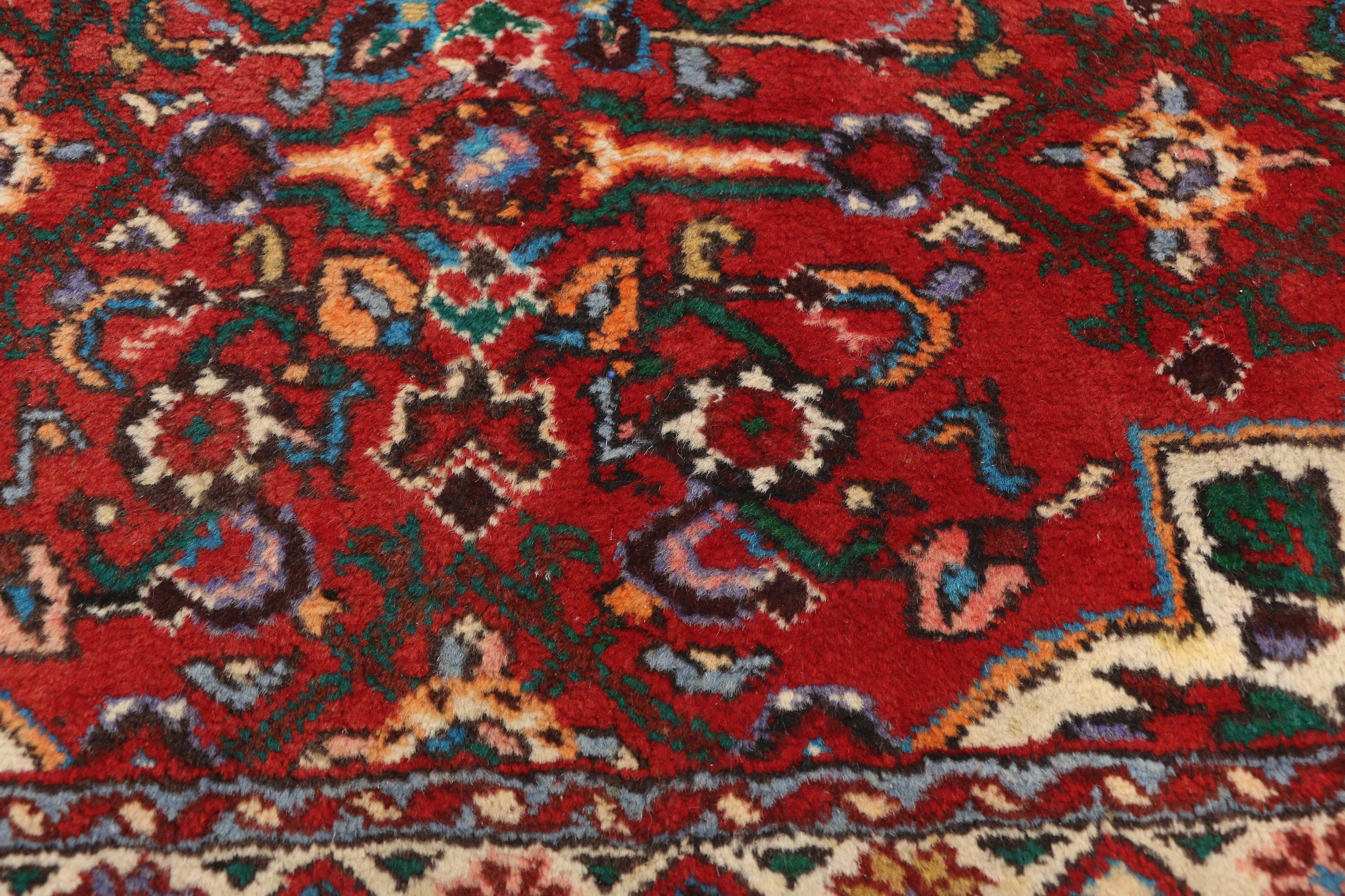 Art Deco Vintage Persian Borchelou Hamadan Rug, Entry or Foyer Rug For Sale