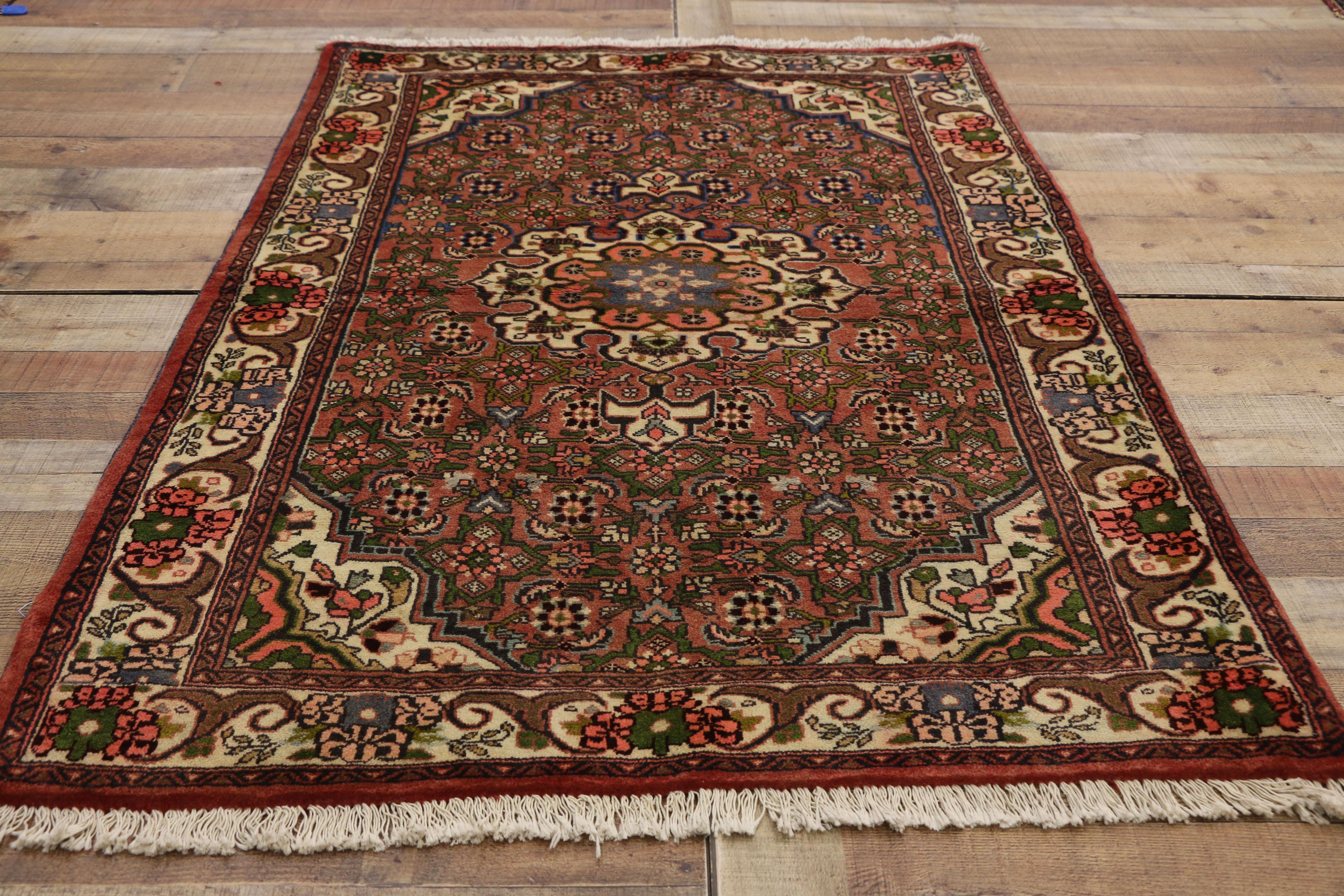 Wool Vintage Persian Borchelou Hamadan Rug, Entry or Foyer Rug For Sale
