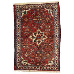 Retro Persian Borchelou Hamadan Rug, Entry or Foyer Rug