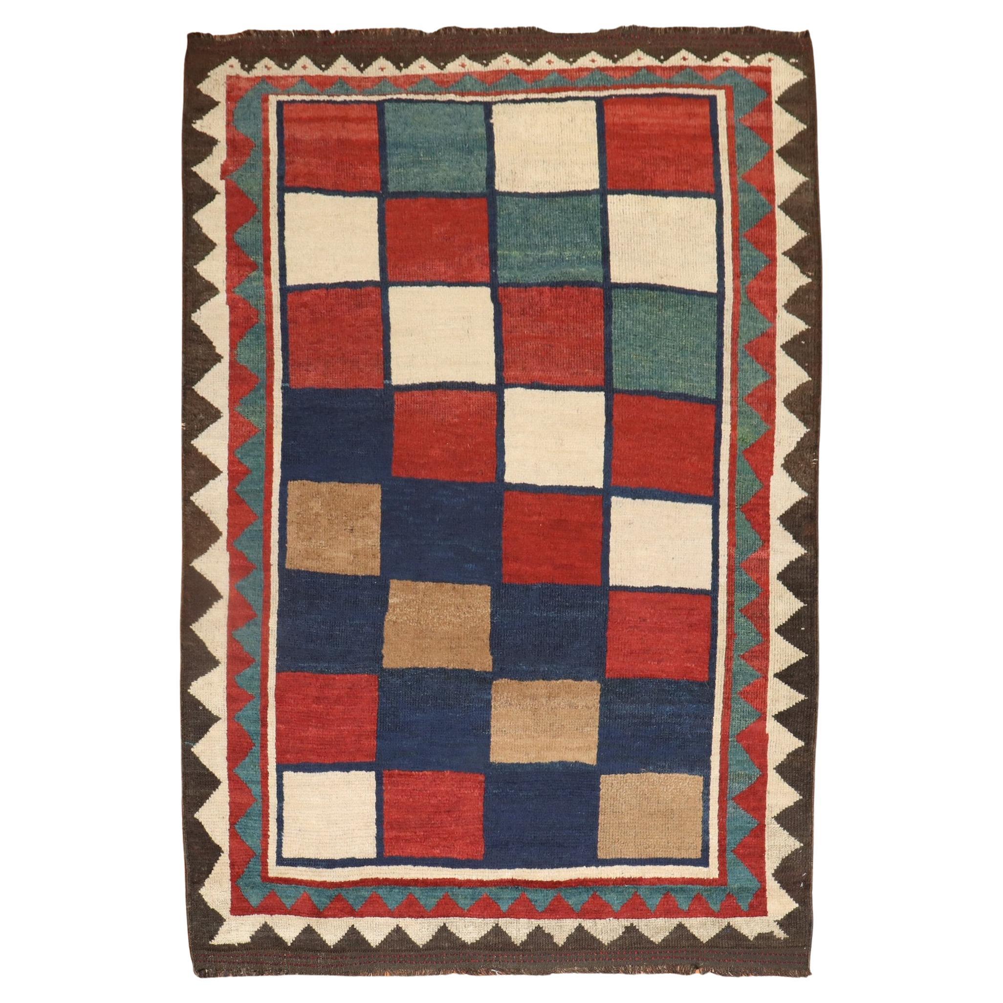 Vintage Persisch Box Muster Gabbeh Teppich im Angebot