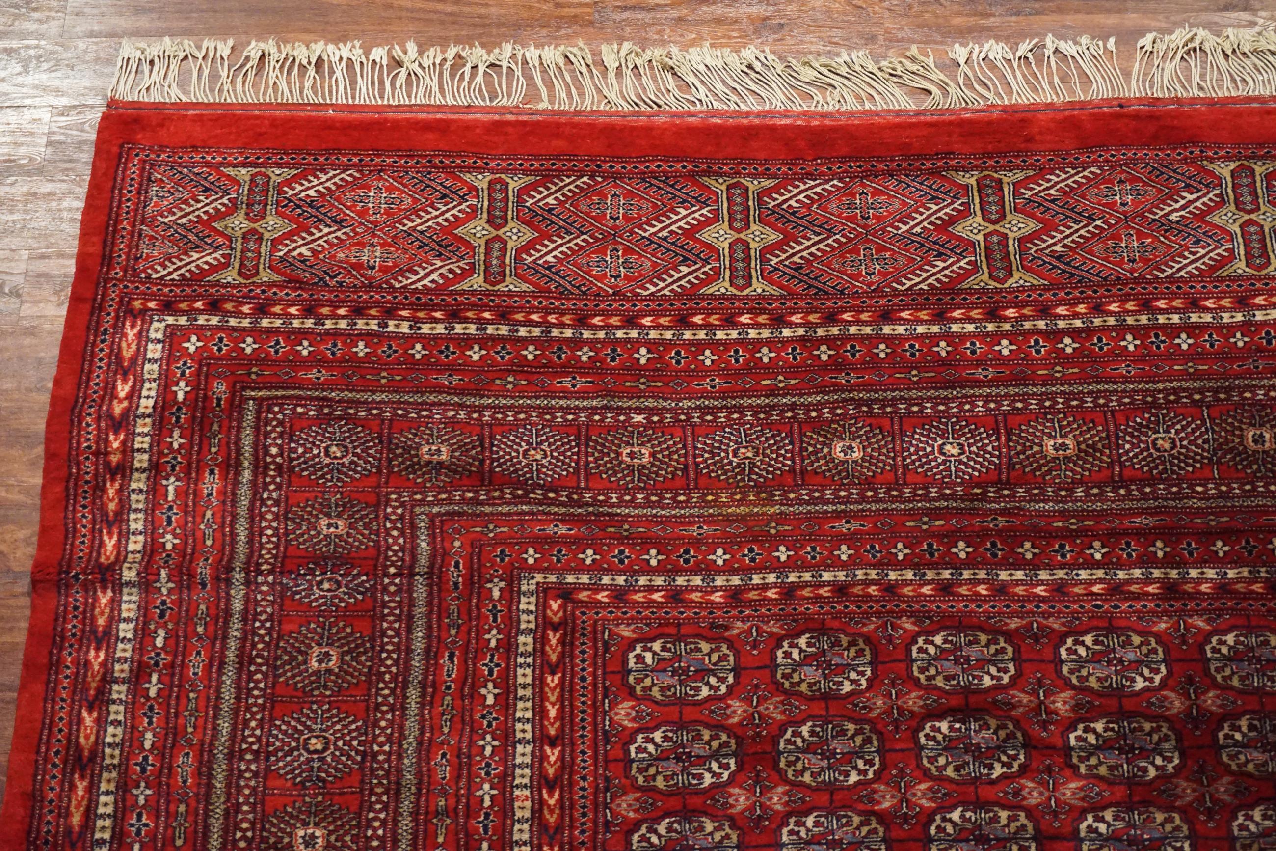 Vintage Persian Bukhara Turkoman Rug In Excellent Condition For Sale In Laguna Hills, CA