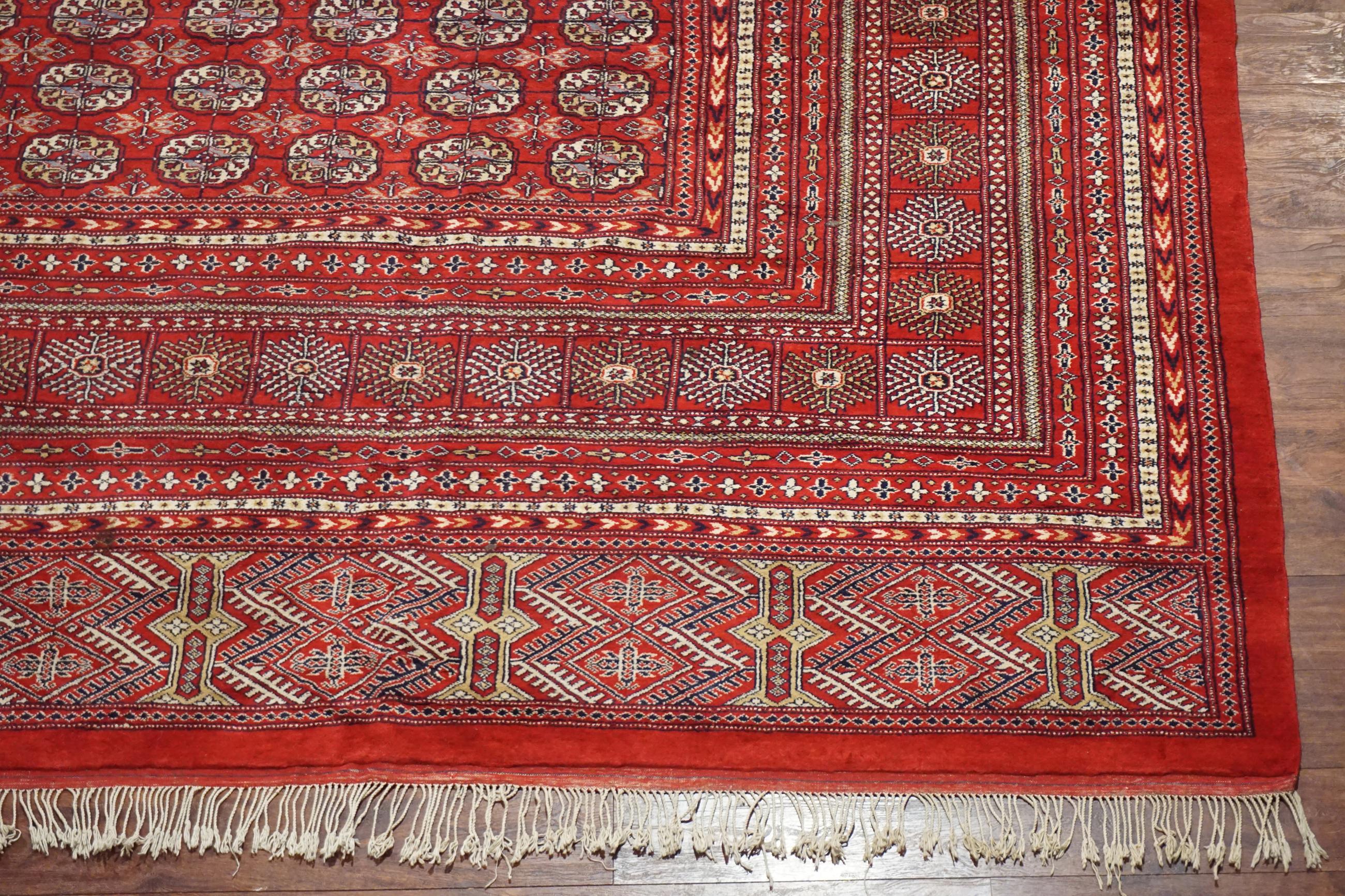 Mid-20th Century Vintage Persian Bukhara Turkoman Rug For Sale