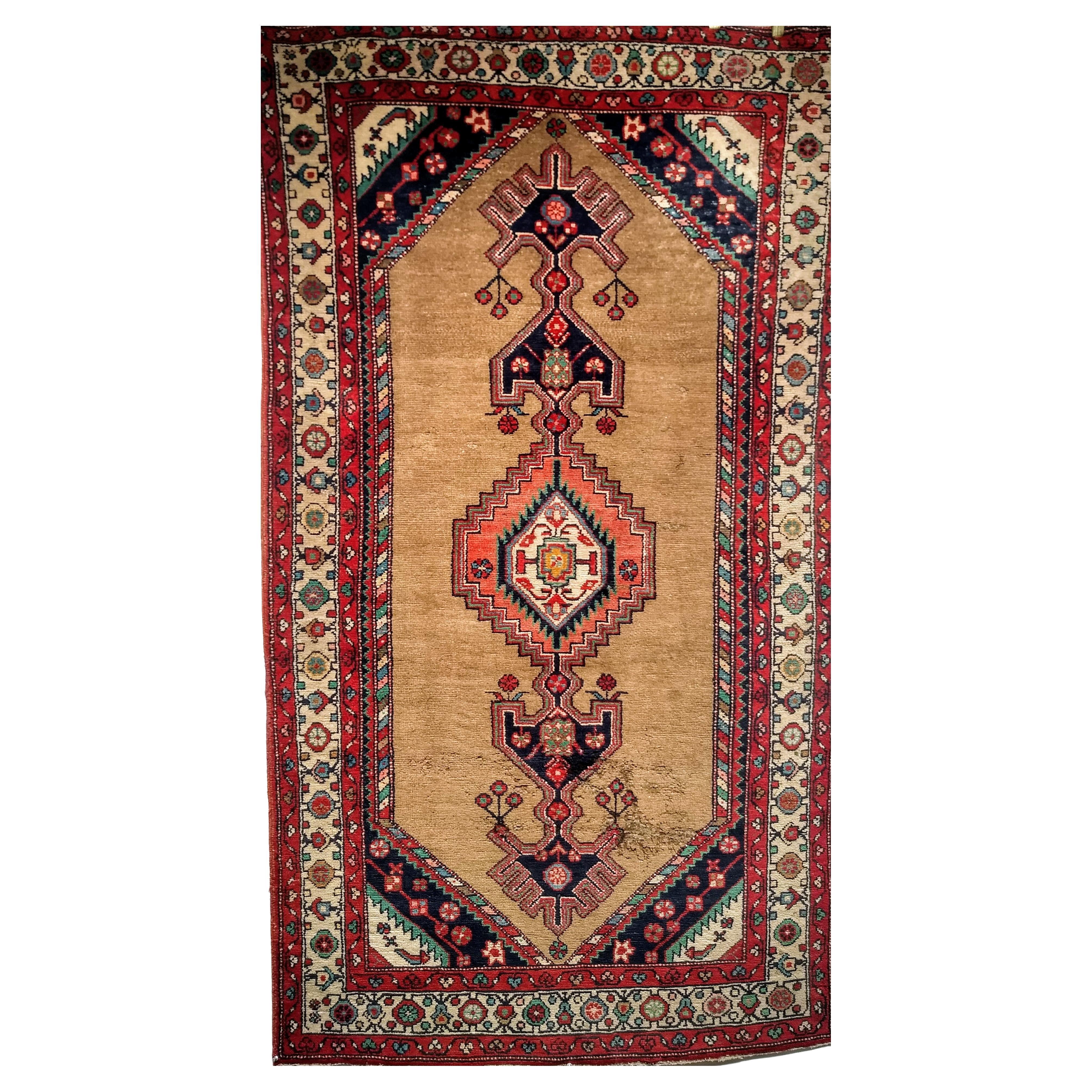 Vintage Persian Camelhair Malayer Area Rug