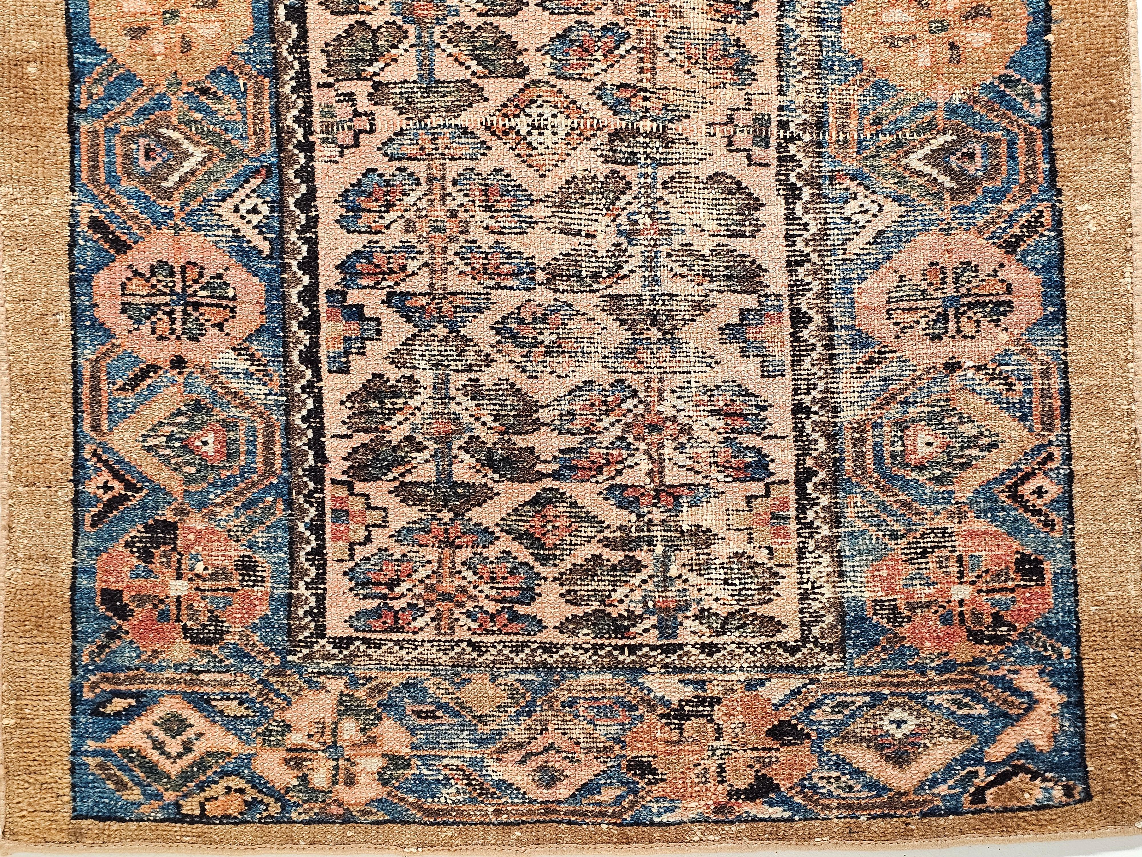 Persischer Malayer-Teppich aus Kamelhaar in Allover-Muster, Vintage (20. Jahrhundert) im Angebot