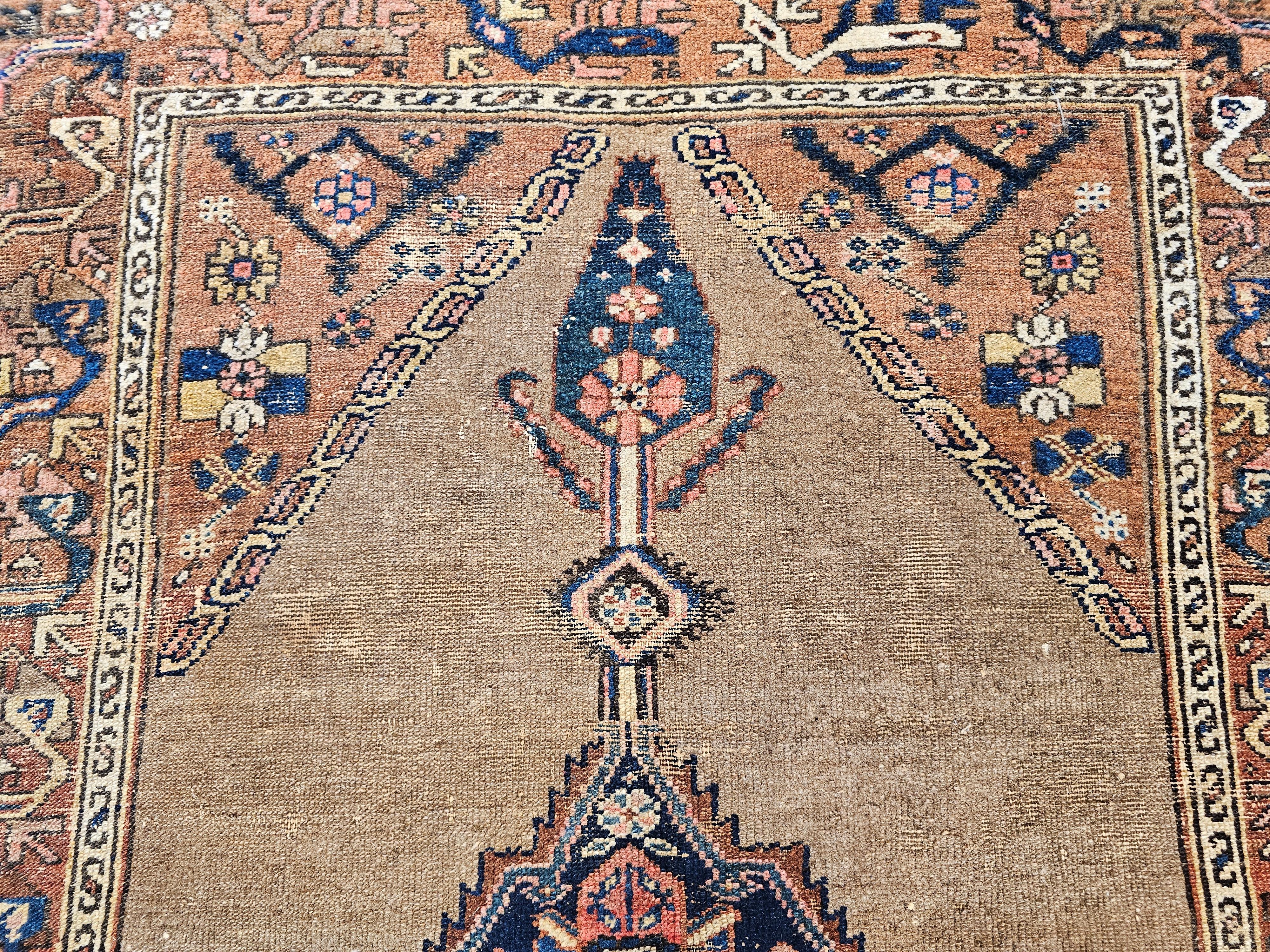 Vintage Persian Camelhair Malayer Area Rug For Sale 6