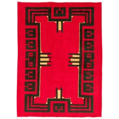 Persischer Art-Déco-Teppich im Vintage-Stil, inspiriert von Edward McKnight Kauffer