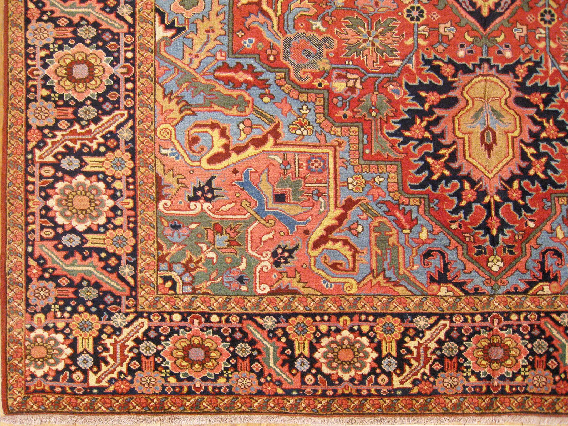 Vintage Persian Decorative Orienta Herizl Rug in Room Size In Good Condition In New York, NY
