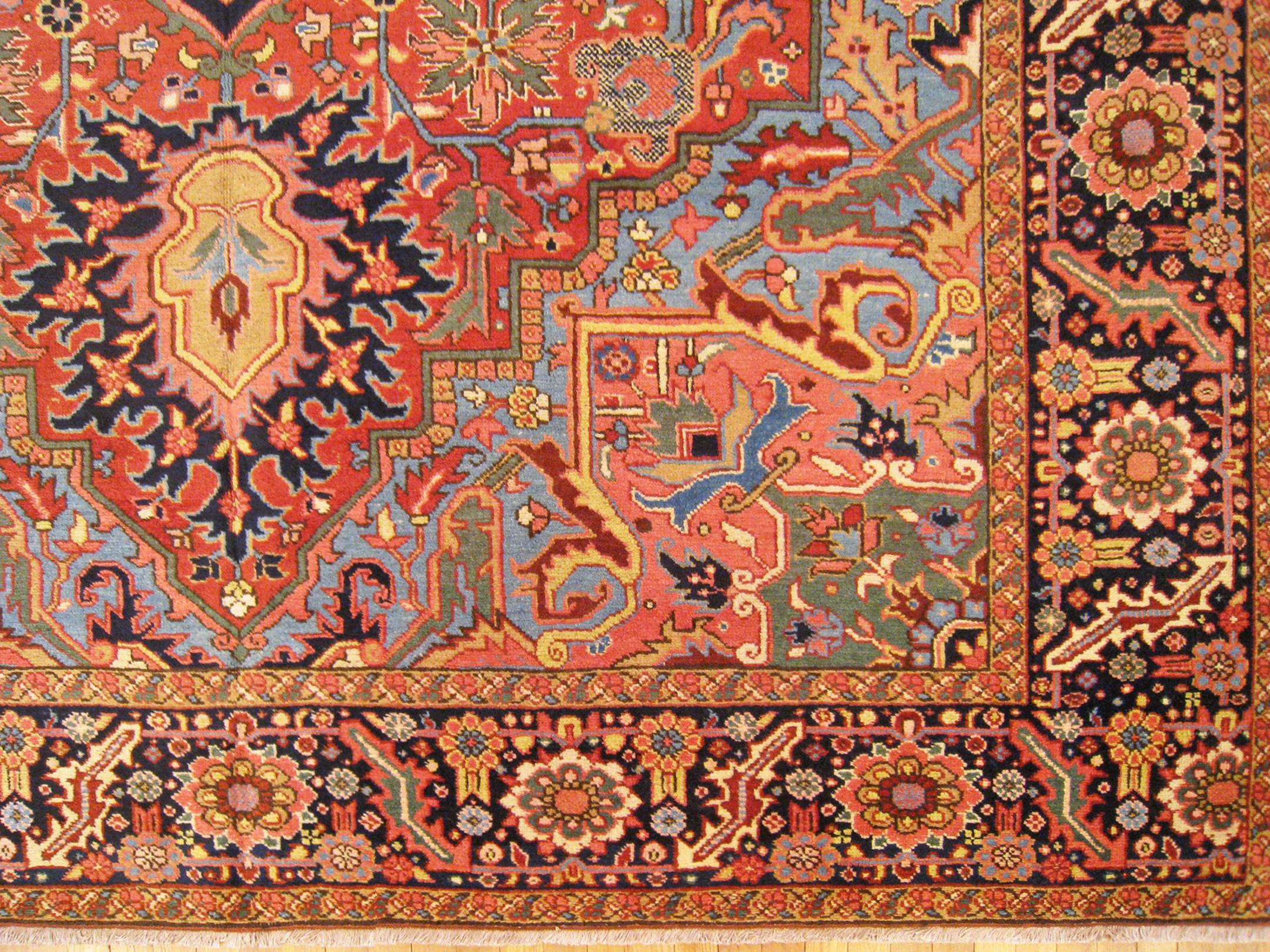 Mid-20th Century Vintage Persian Decorative Orienta Herizl Rug in Room Size