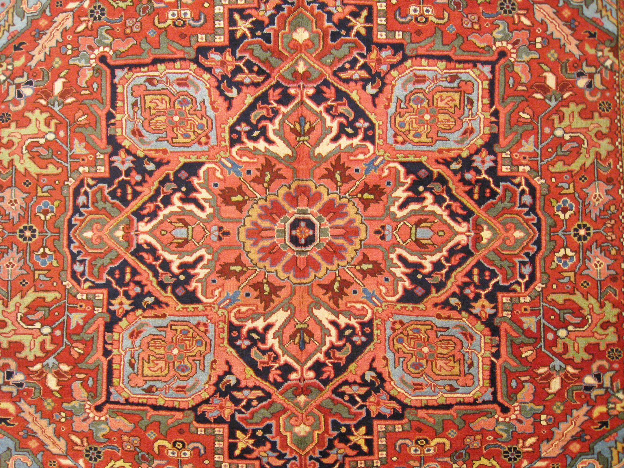 Vintage Persian Decorative Orienta Herizl Rug in Room Size 1