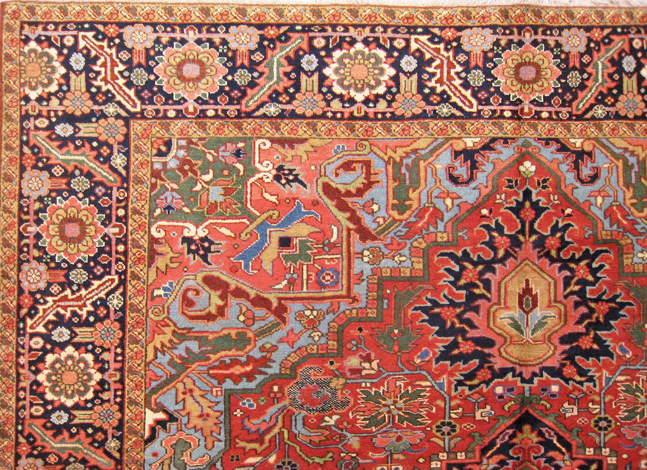 Vintage Persian Decorative Orienta Herizl Rug in Room Size 3