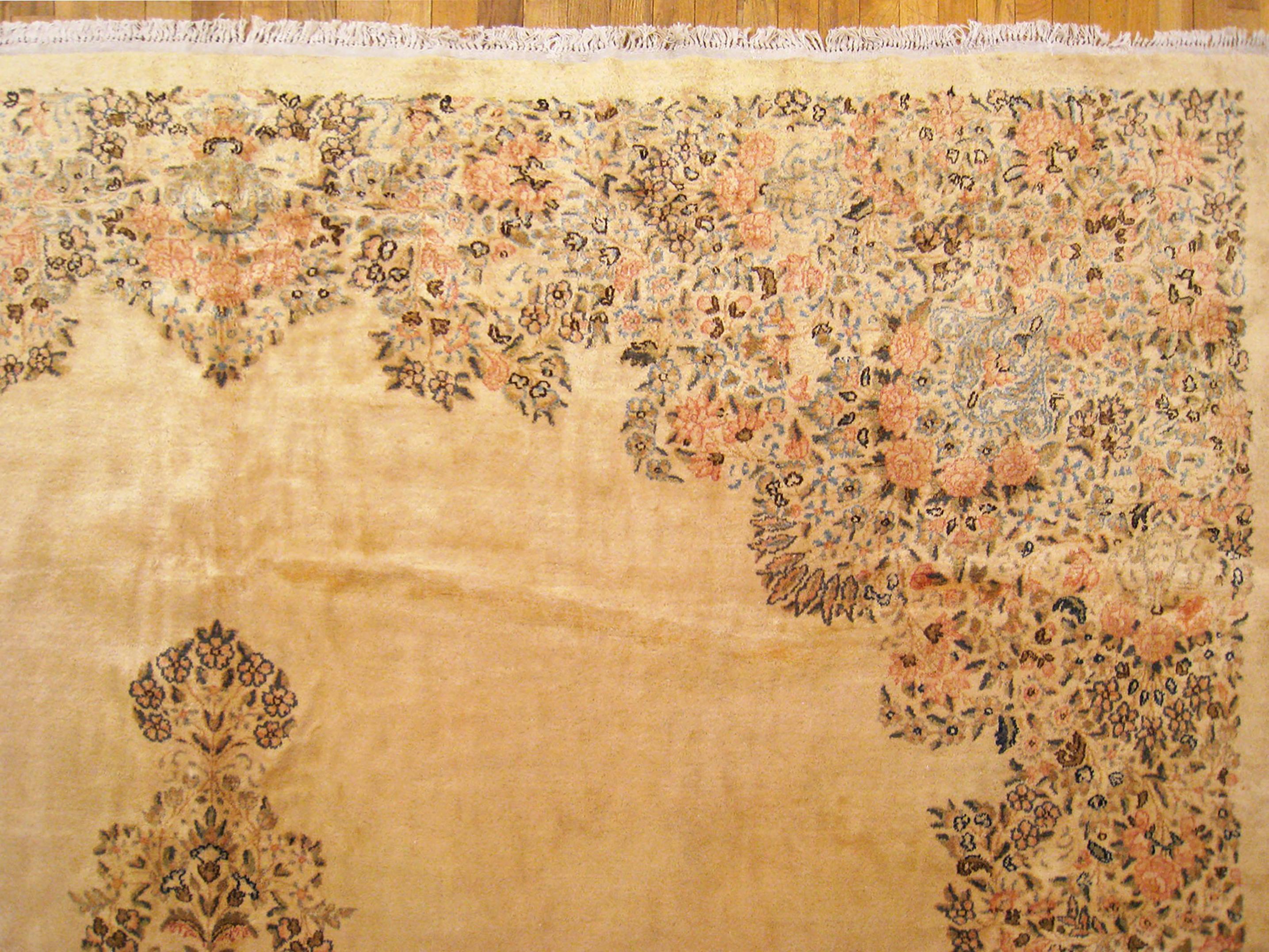 Vintage Persian Decorative Orienta Kerman Rug in Room Size  For Sale 6