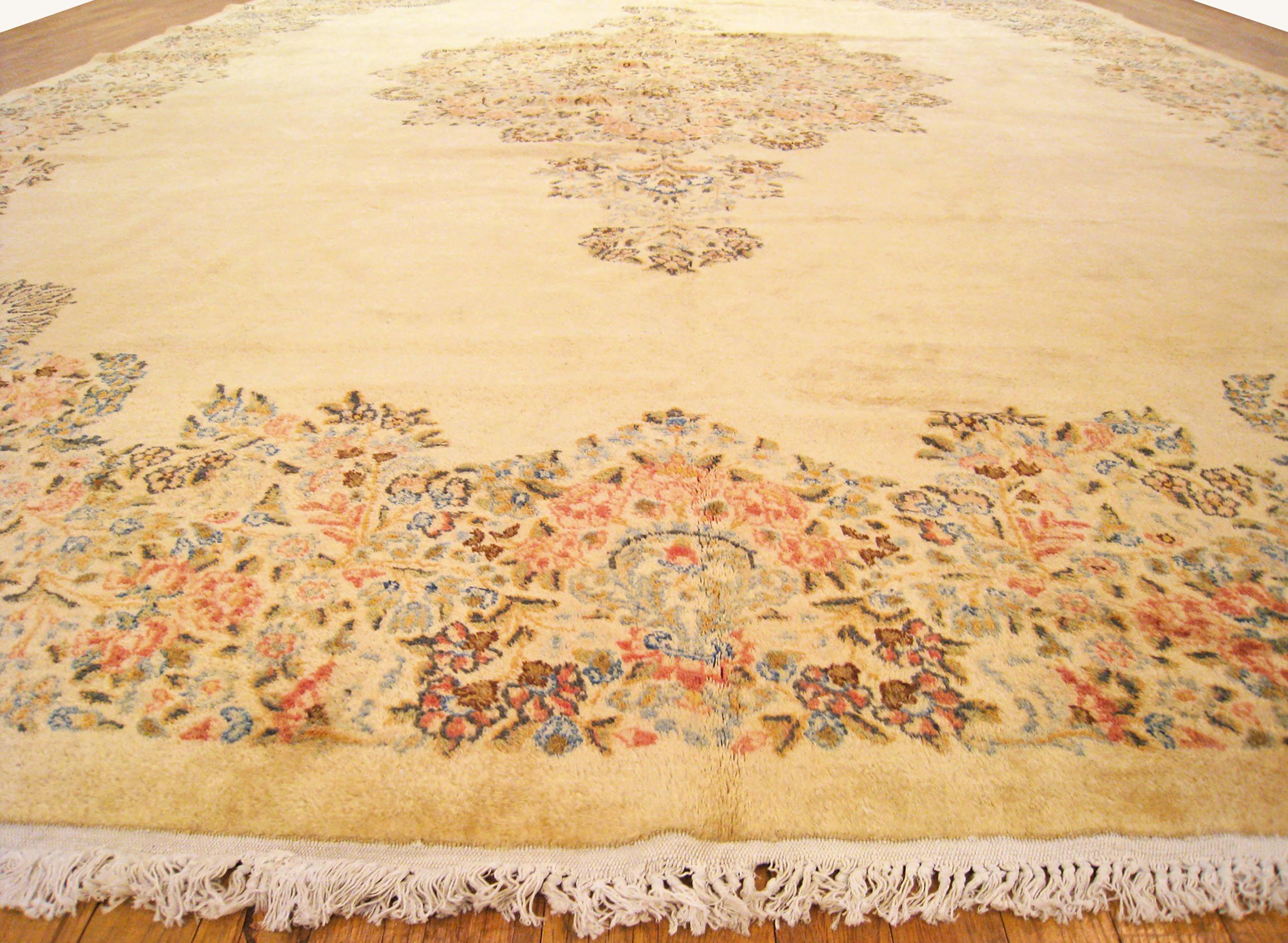 Vintage Persian Decorative Orienta Kerman Rug in Room Size  For Sale 8