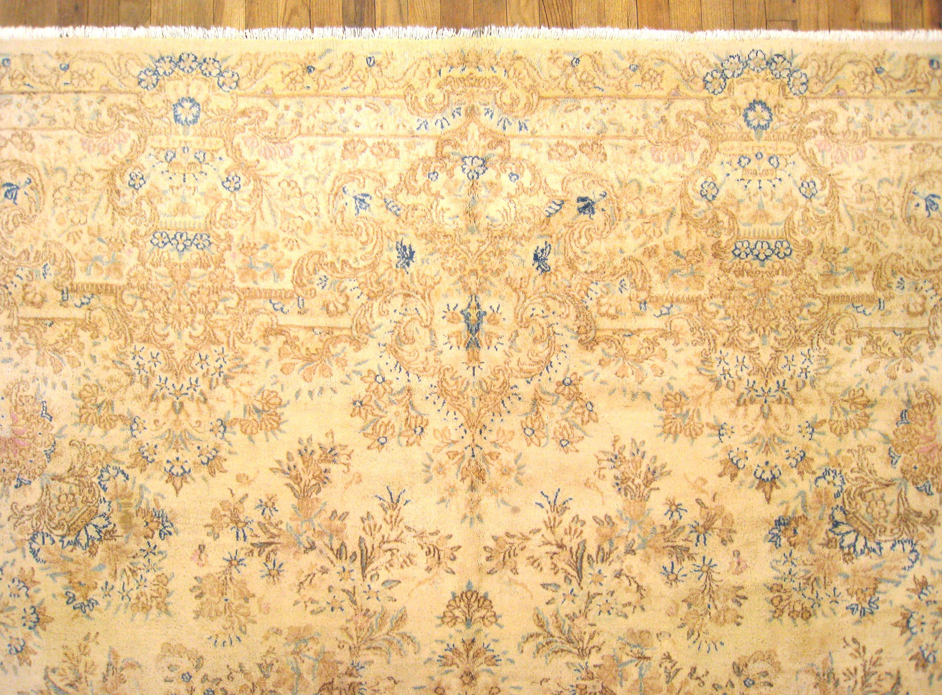 Early 20th Century Vintage Persian Decorative Orienta Kerman Rug in Room Size  For Sale