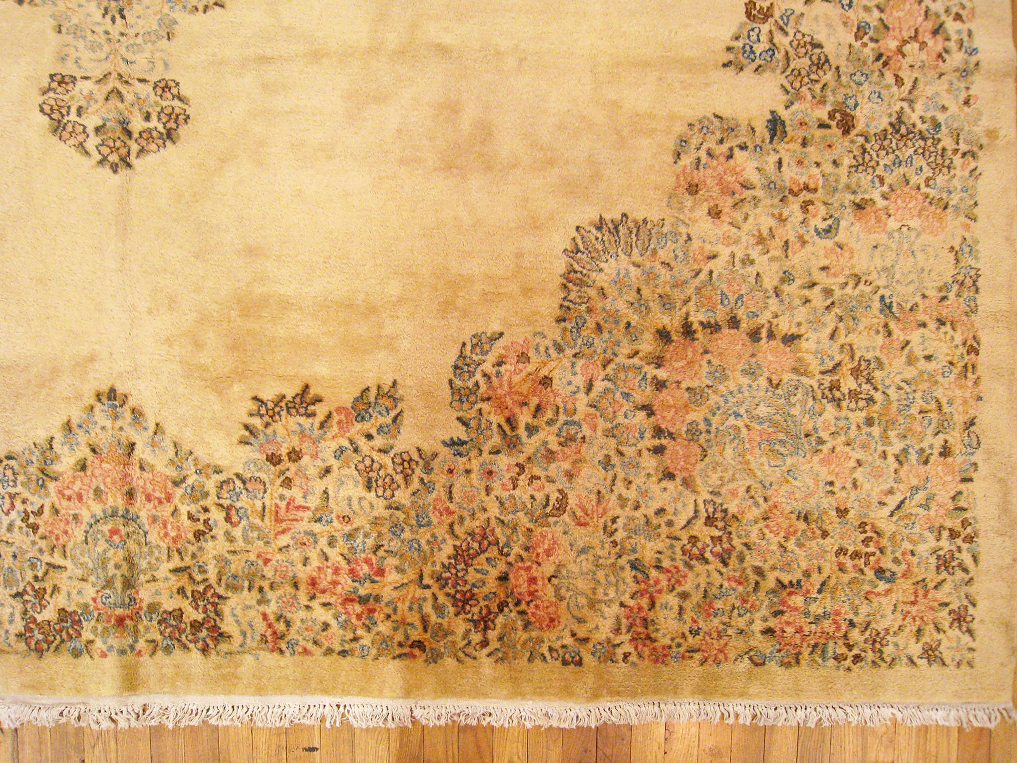 Mid-20th Century Vintage Persian Decorative Orienta Kerman Rug in Room Size  For Sale