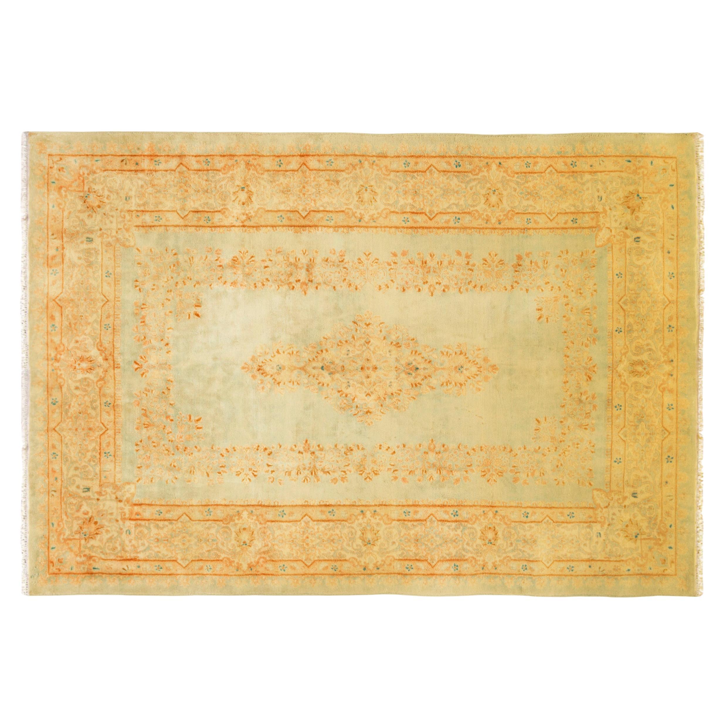 Vintage Persian Decorative Orienta Kerman Rug in Room Size 
