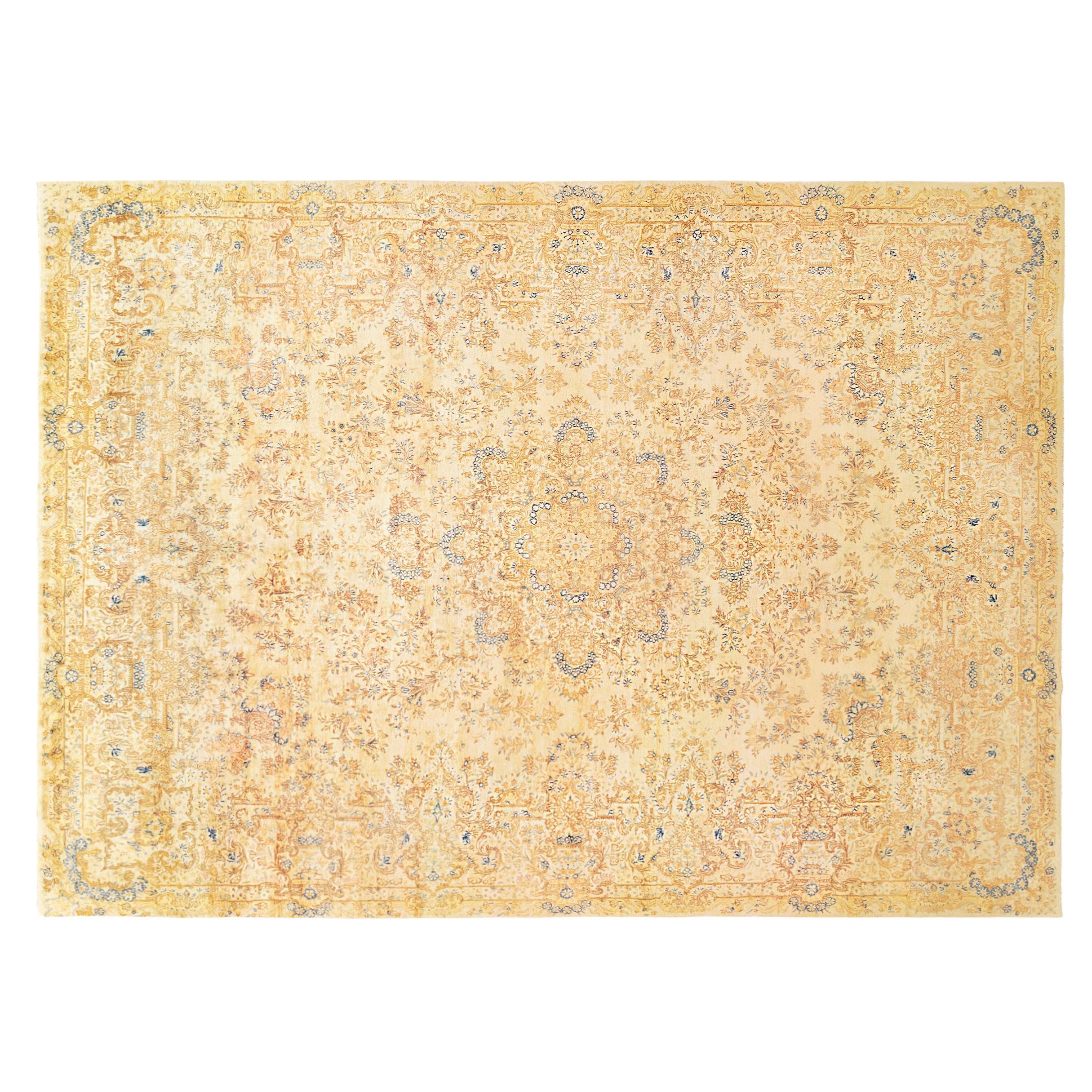Persischer dekorativer Orienta Kerman-Teppich in Zimmergröße 