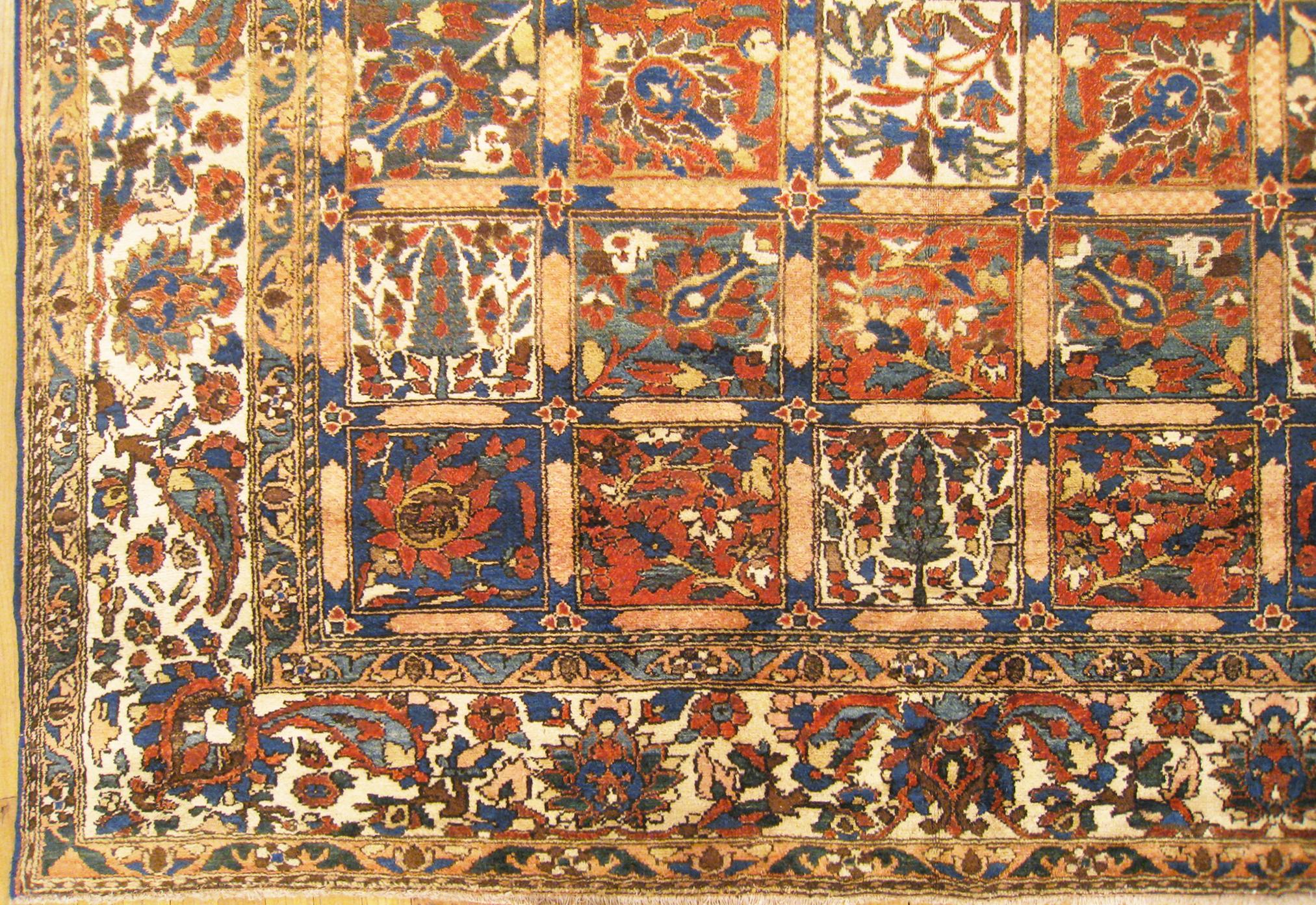Hand-Knotted Vintage Persian Decorative Oriental Baktiari Rug in Room Size  For Sale