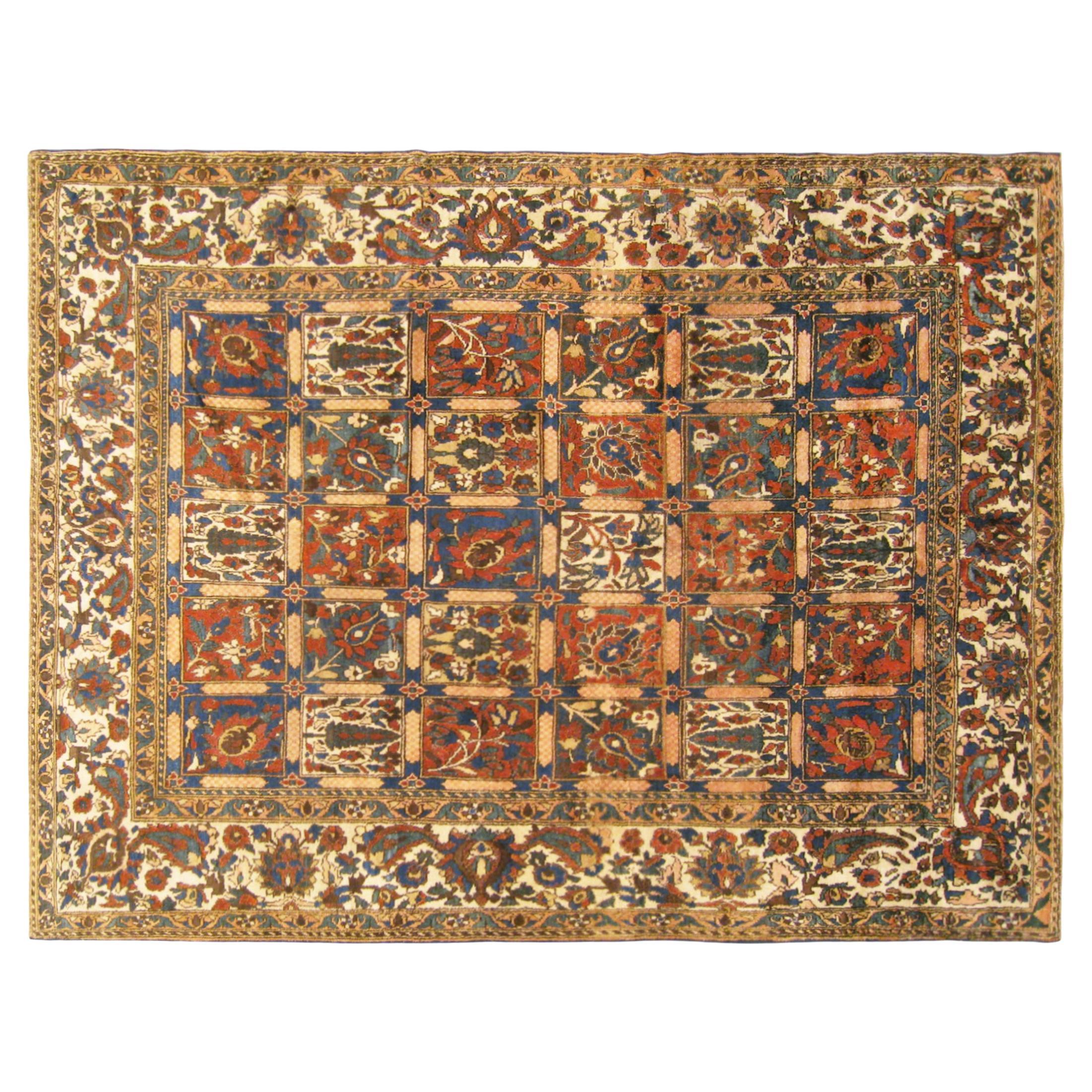 Vintage Persian Decorative Oriental Baktiari Rug in Room Size 