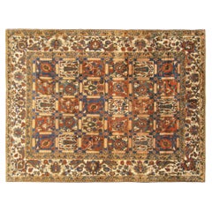 Antique Persian Decorative Oriental Baktiari Rug in Room Size 