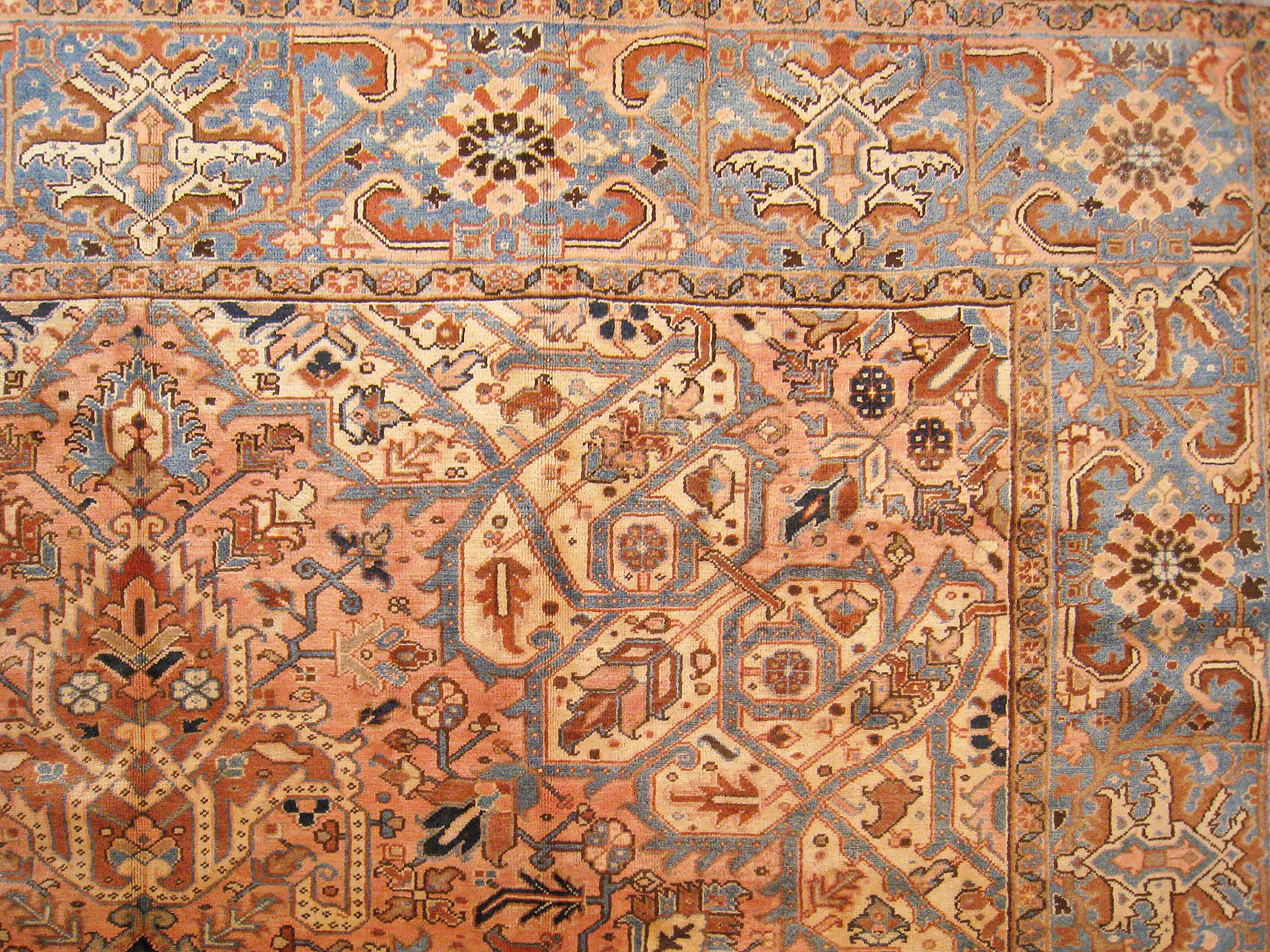 Tapis Heriz oriental décoratif persan vintage de grande taille en vente 5
