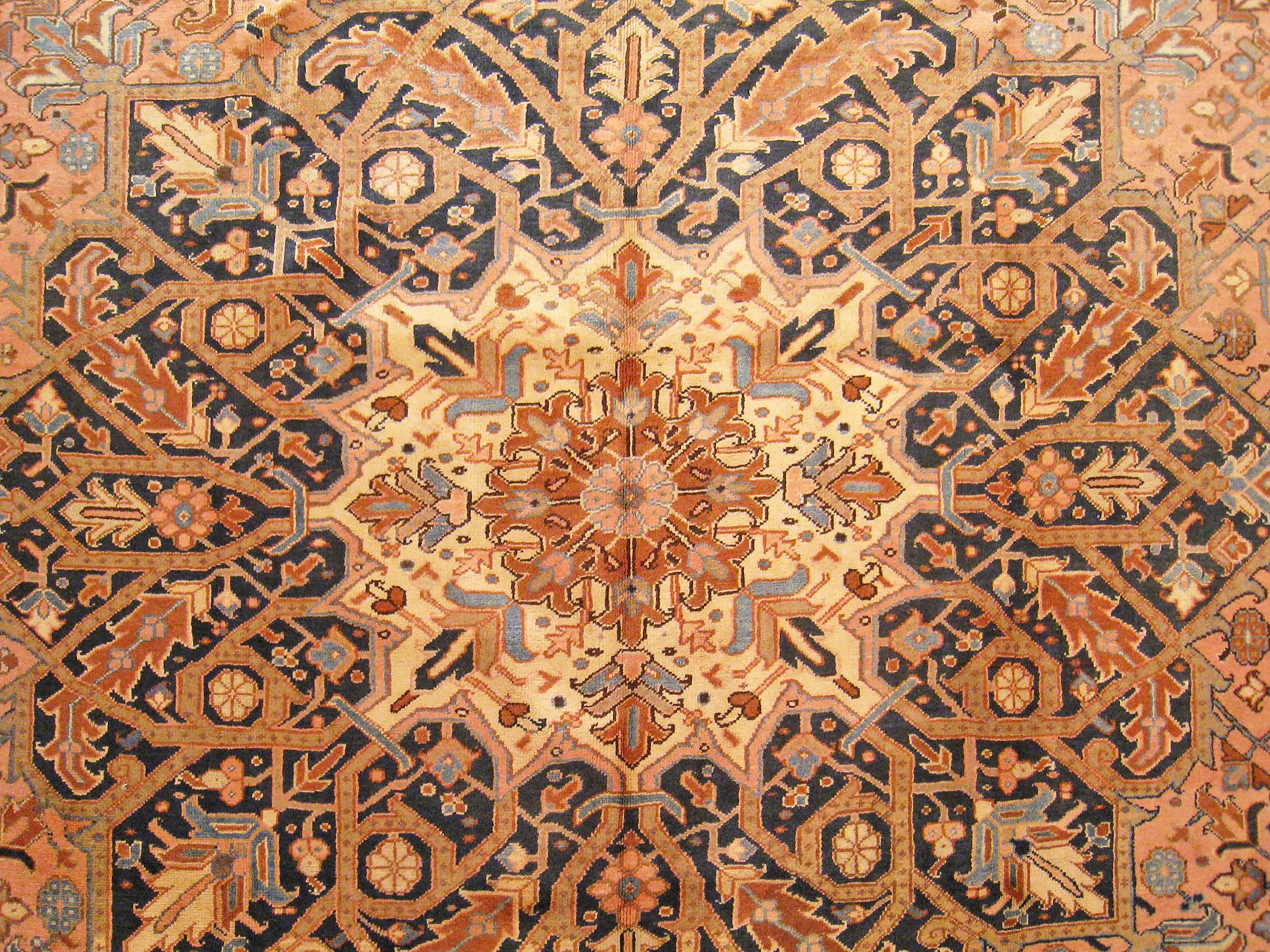Vintage Persian Decorative Oriental Heriz Rug in Large Size For Sale 2