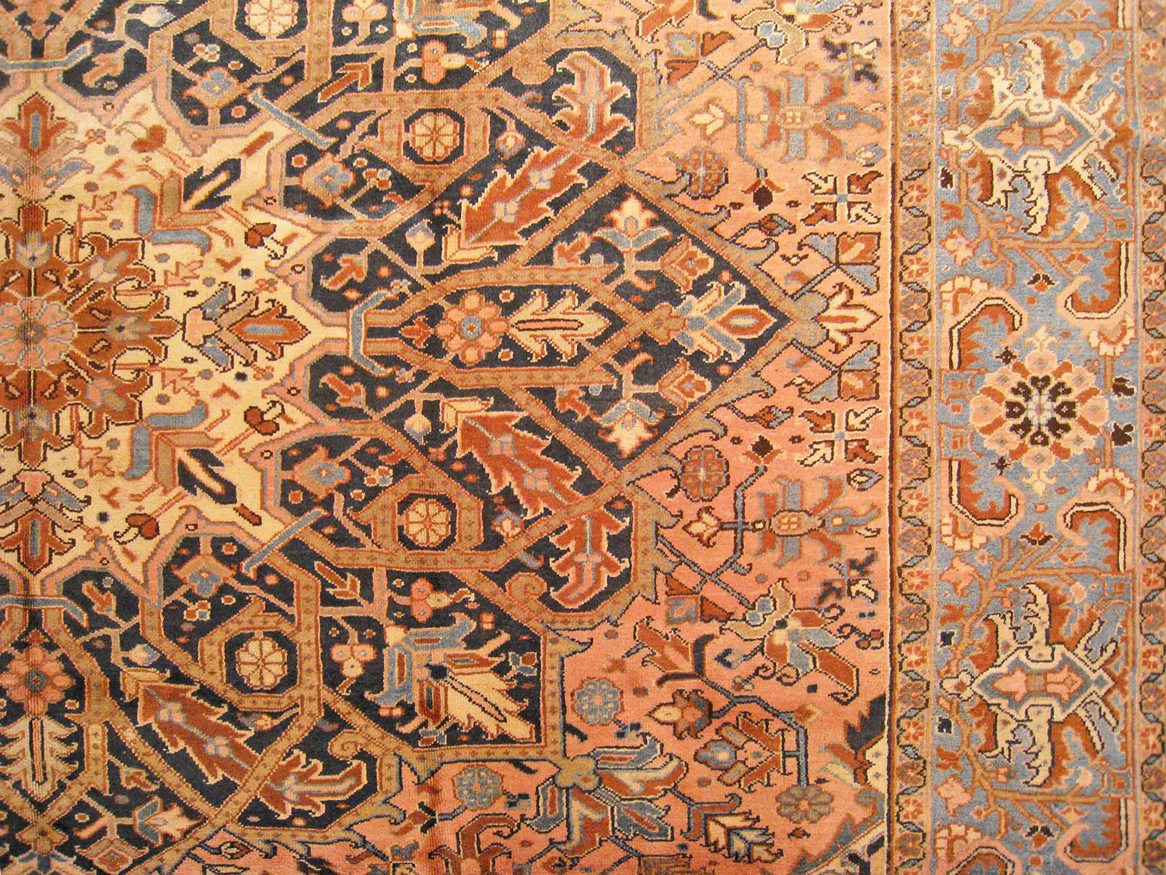 Vintage Persian Decorative Oriental Heriz Rug in Large Size For Sale 3