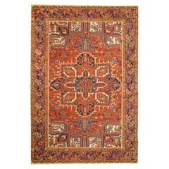 Vintage Persian Decorative Oriental Heriz Rug in Room Size