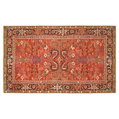 Vintage Persian Decorative Oriental Heriz Rug in Room Size