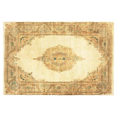 Vintage Persian Decorative Oriental Kerman Rug in Square Size For Sale ...