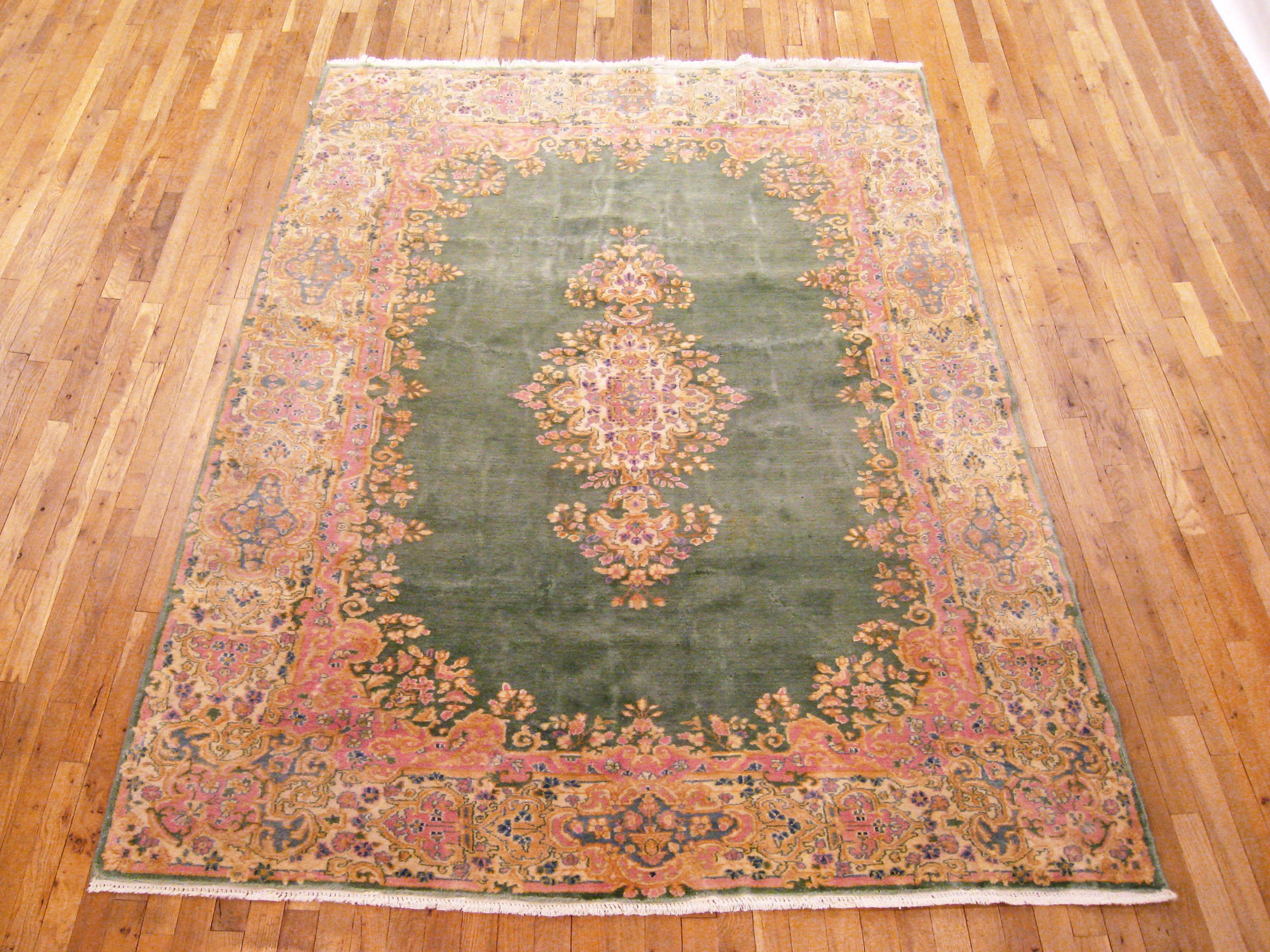 Vintage Persian Kerman oriental carpet, size 9'10