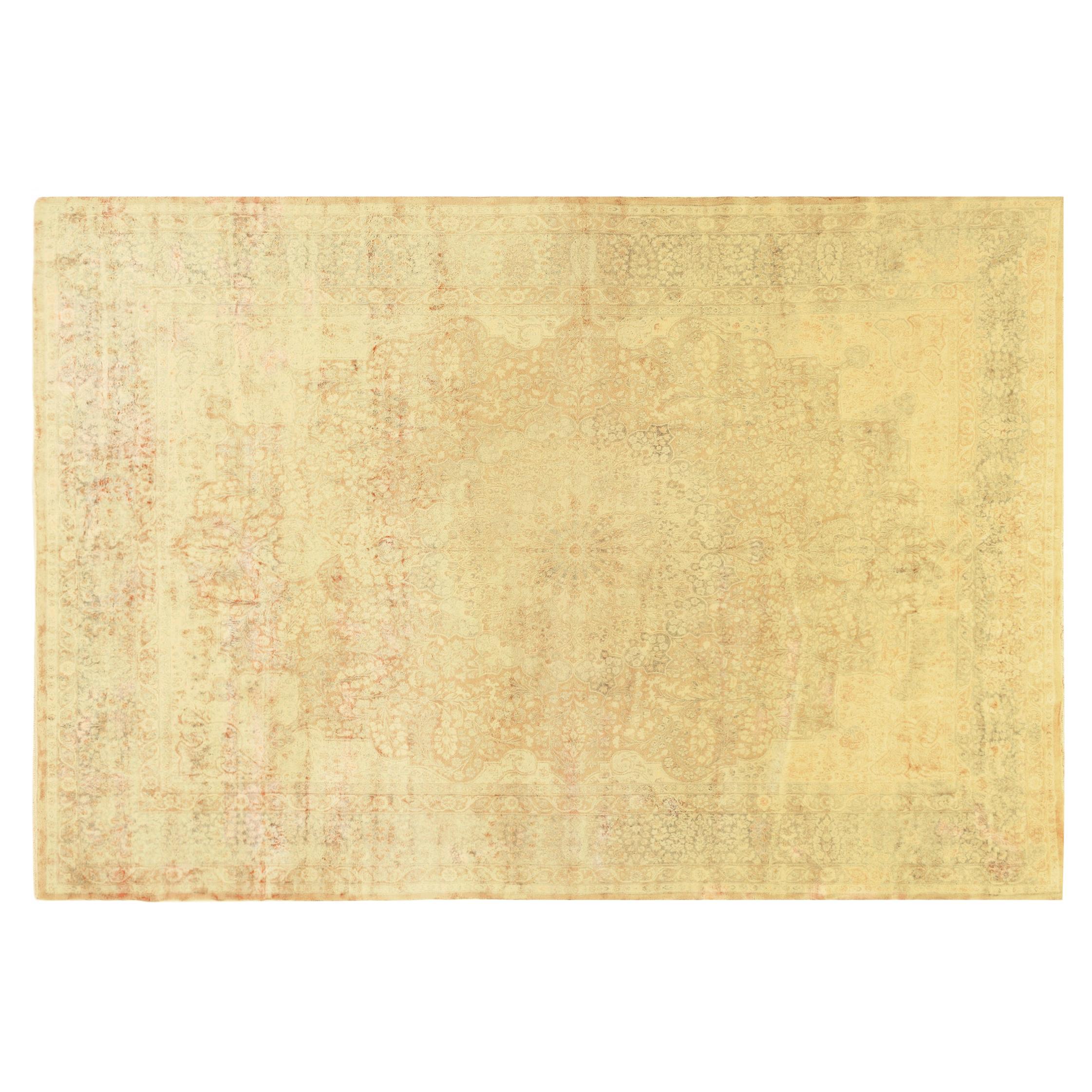 Vintage Persian Decorative Oriental Kerman Rug in Square Size For Sale ...