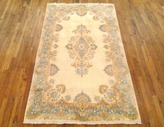 Vintage Persian Decorative Oriental Kerman Rug in Small Size