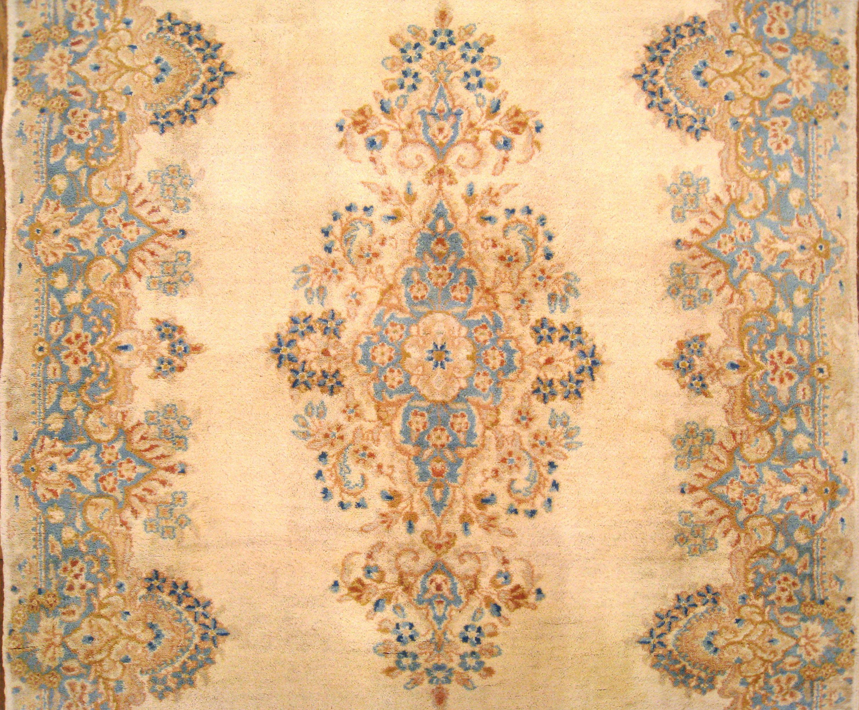 Mid-20th Century Vintage Persian Decorative Oriental Kerman Rug in Small Size For Sale