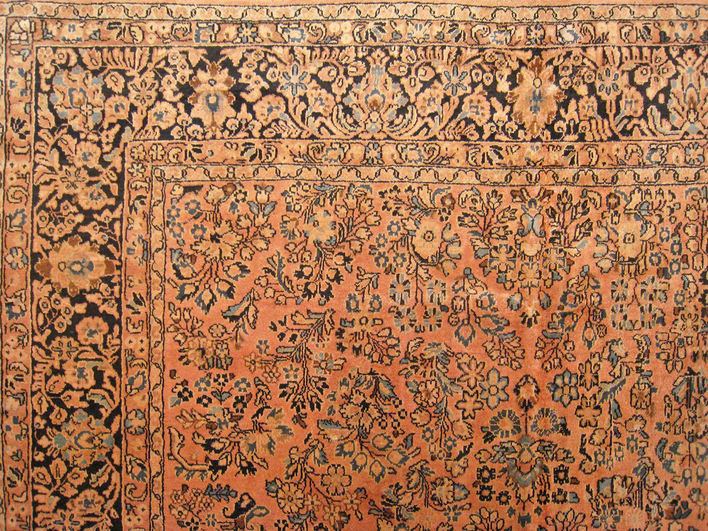 Dekorativer orientalischer Sarouk-Teppich in Zimmergröße aus Persien im Angebot 2
