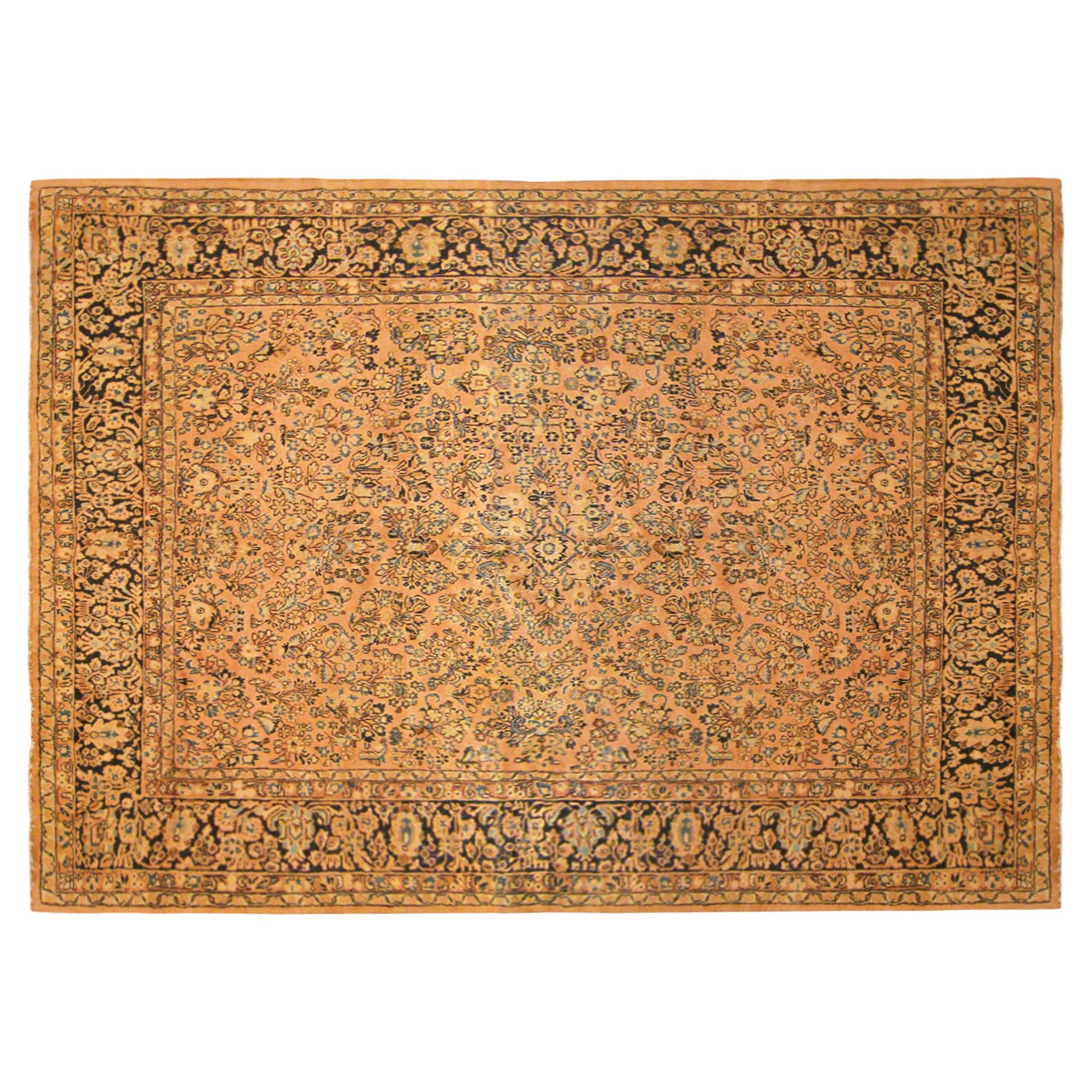 Tapis Sarouk oriental décoratif persan vintage de taille normale