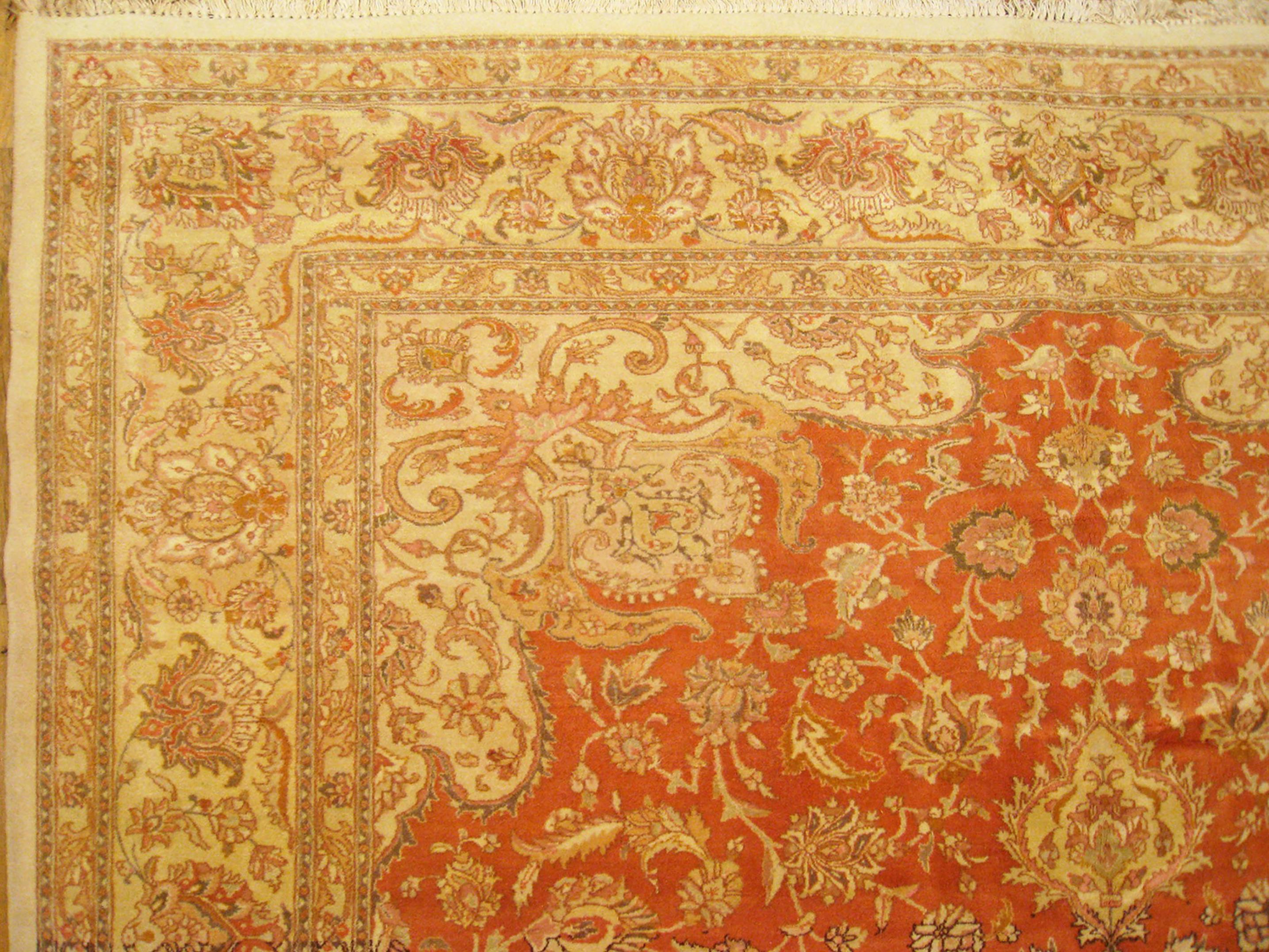 Vintage Persian Decorative Oriental Tabriz Rug in Large Size For Sale 4
