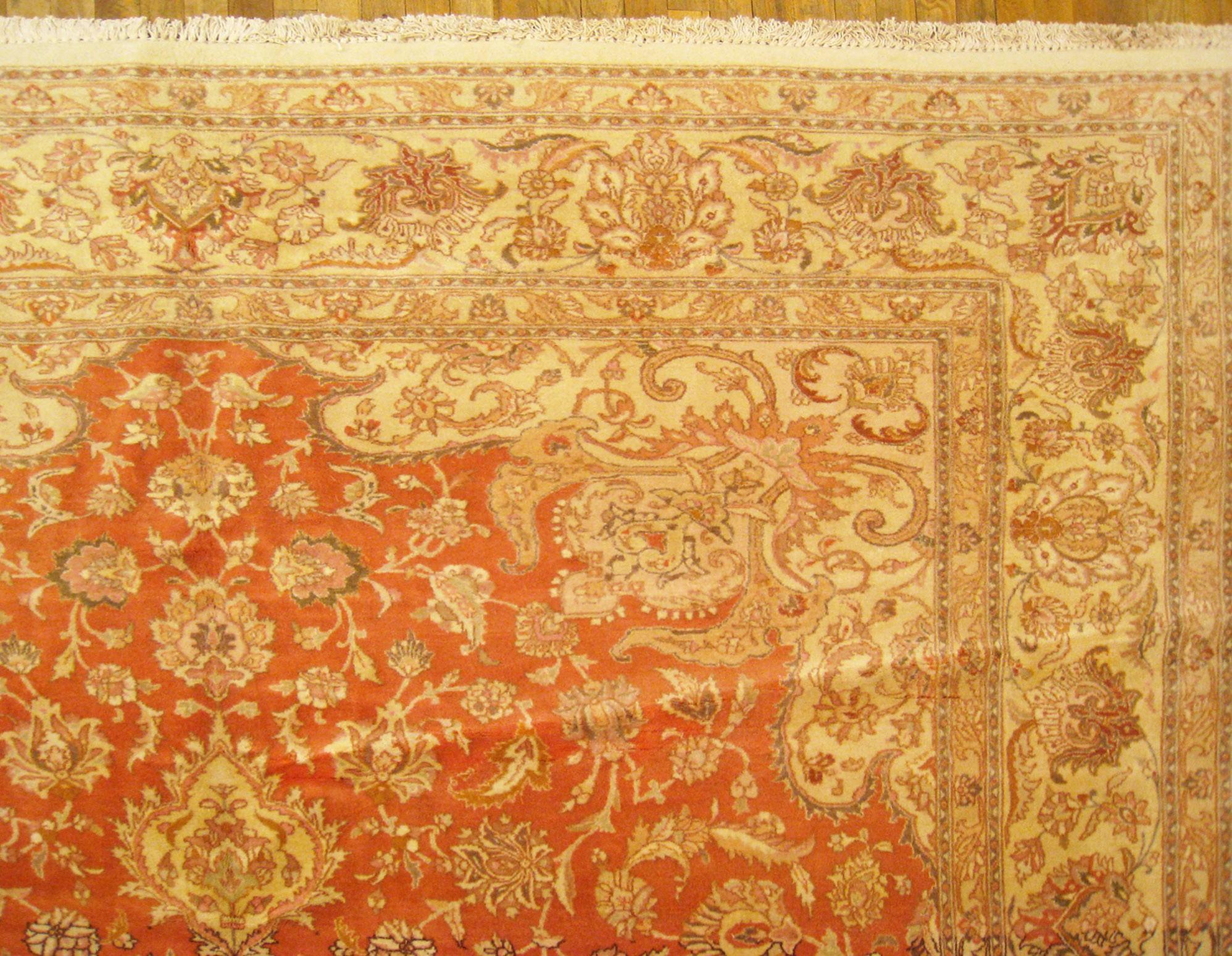Vintage Persian Decorative Oriental Tabriz Rug in Large Size For Sale 5