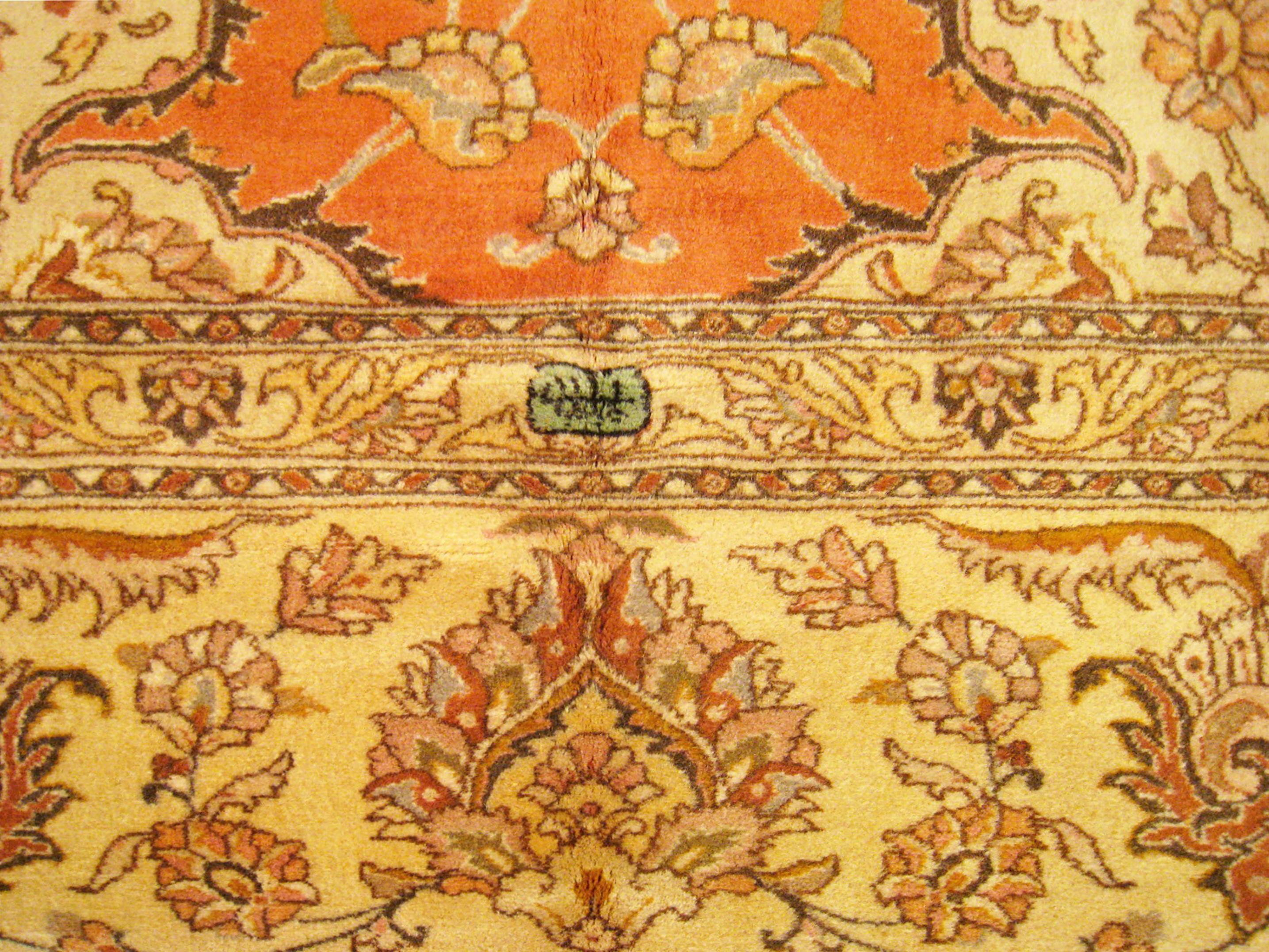 Vintage Persian Decorative Oriental Tabriz Rug in Large Size For Sale 6