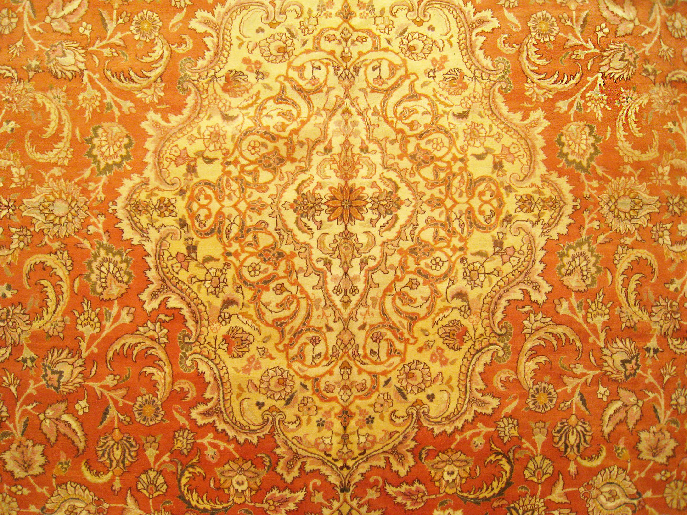 Vintage Persian Decorative Oriental Tabriz Rug in Large Size For Sale 1