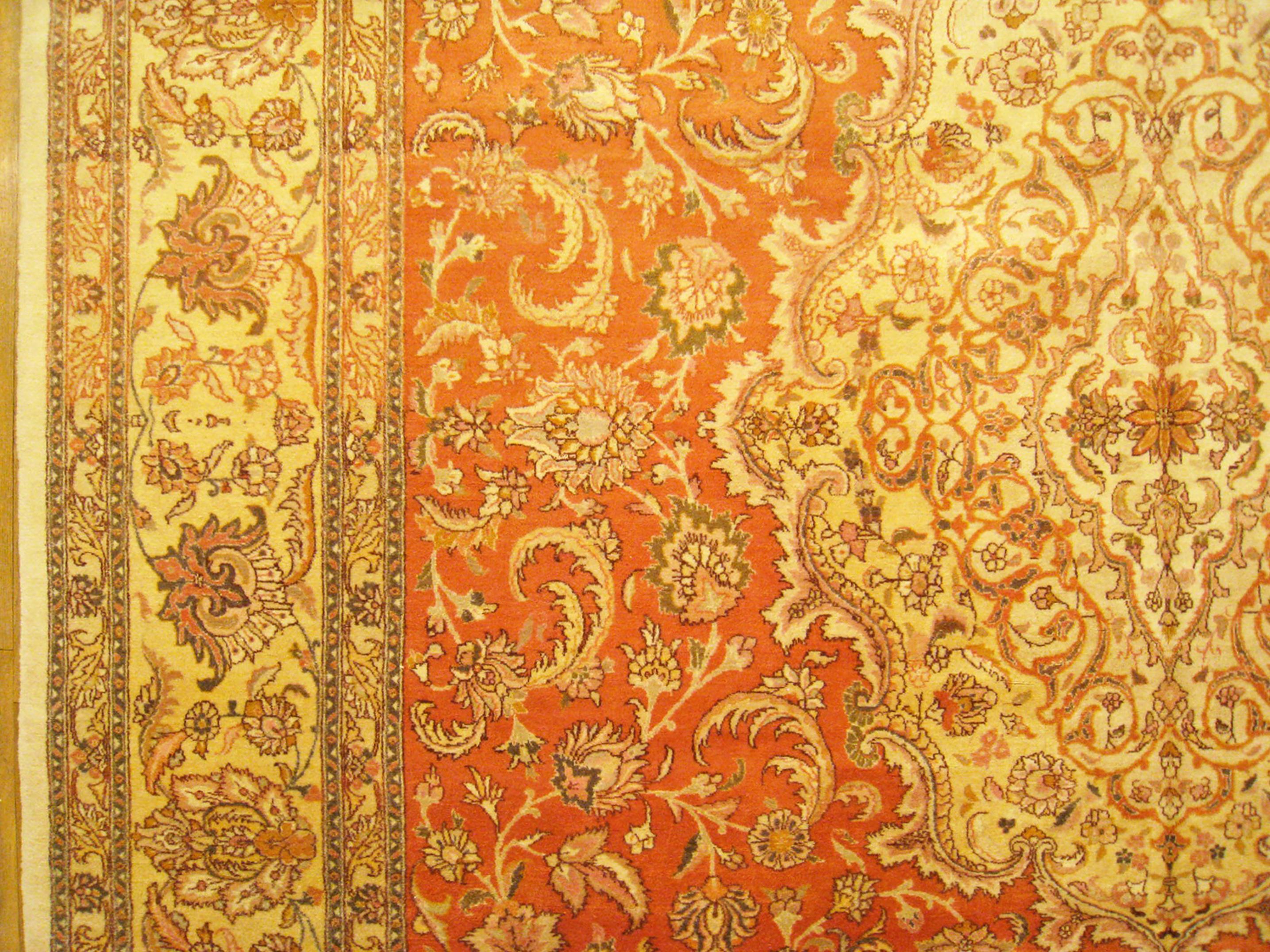 Vintage Persian Decorative Oriental Tabriz Rug in Large Size For Sale 2