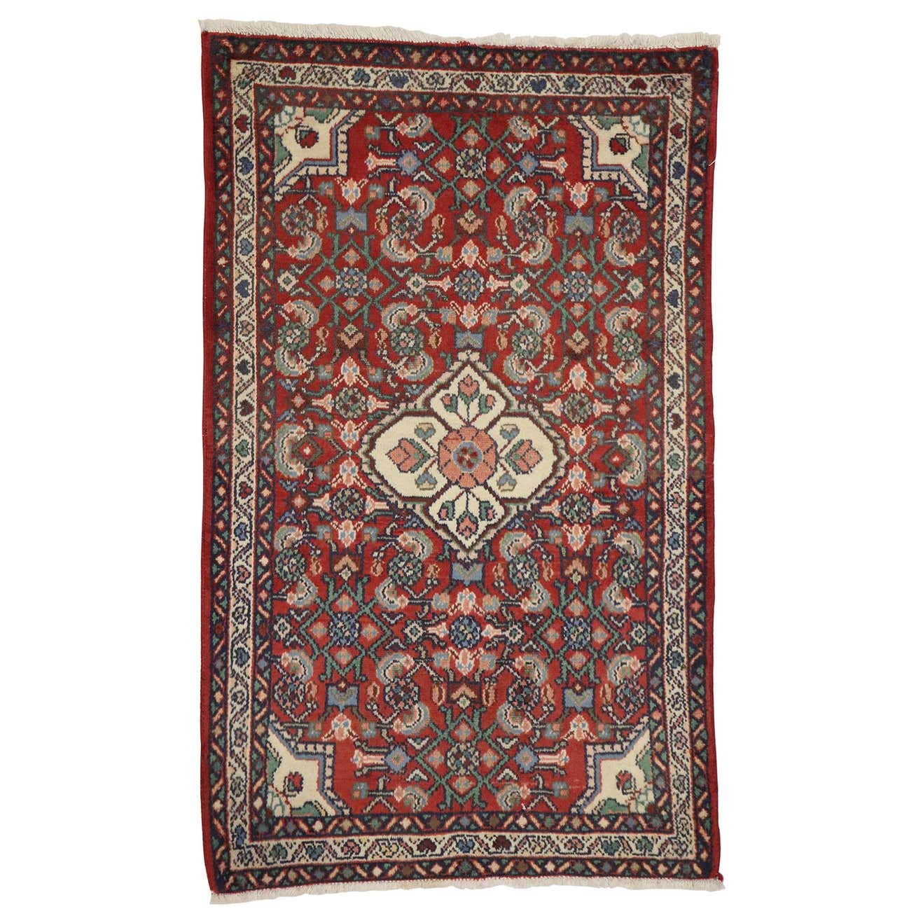 Vintage Persian Dergazine Hamadan Rug with Herati Pattern, Foyer or ...