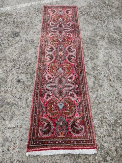 Vintage Persian Dergazine Runner rug in natural dyed wool, West Asia 1940s